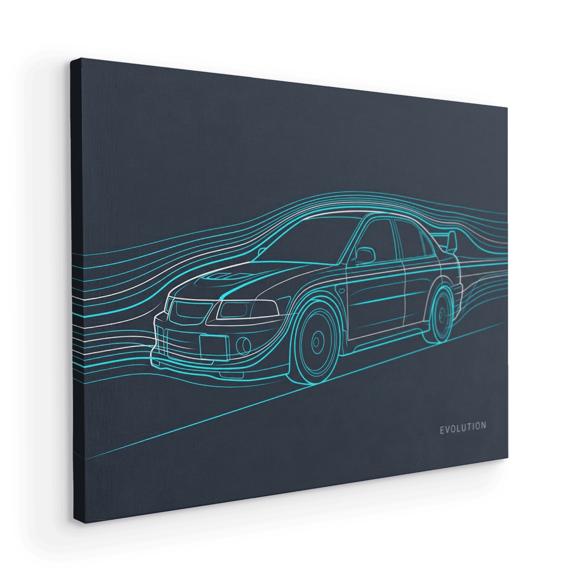 Mitsubishi Lancer Evo Wind Tunnel Aerodynamics Art