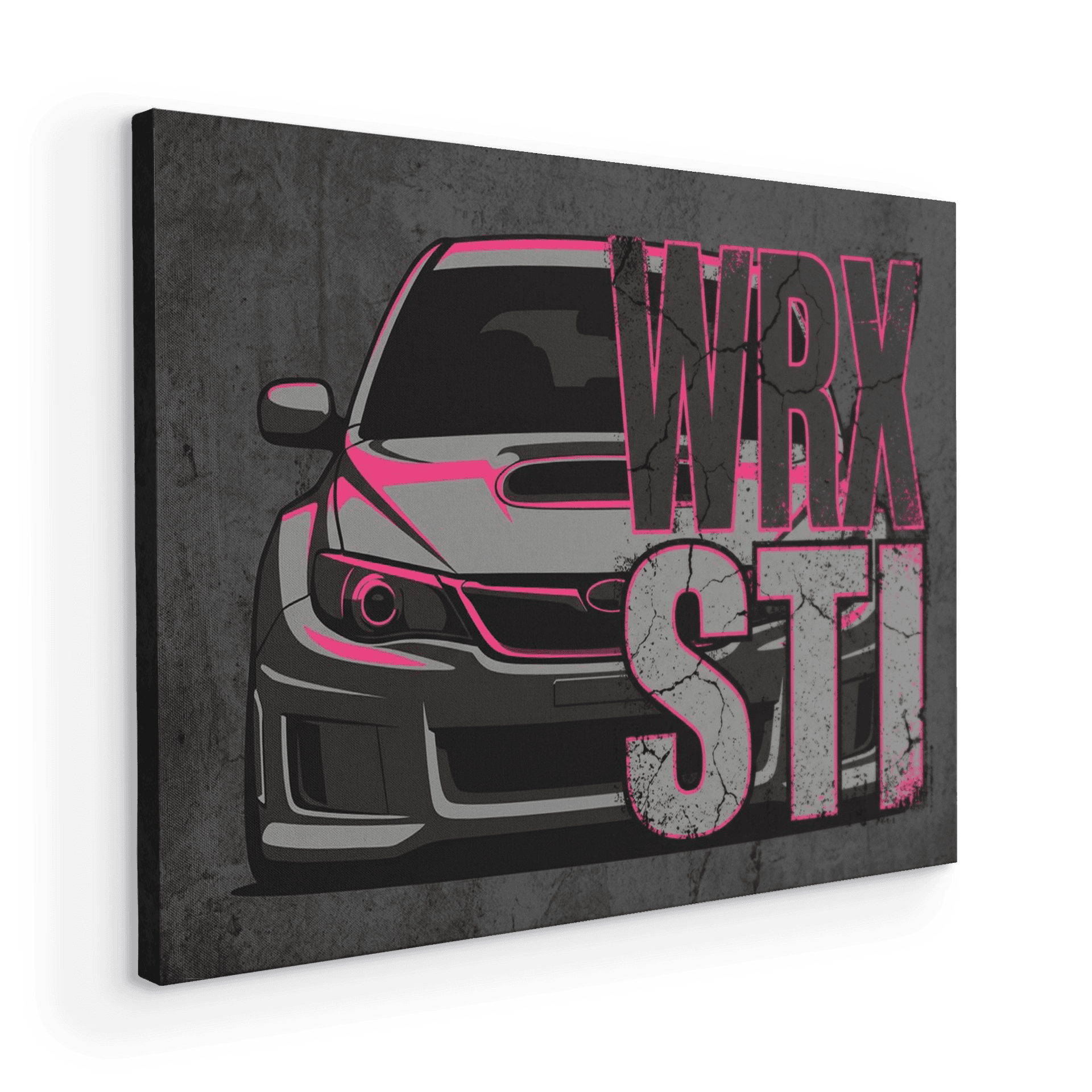 Subaru WRX STi Concrete Grunge Neon Poster