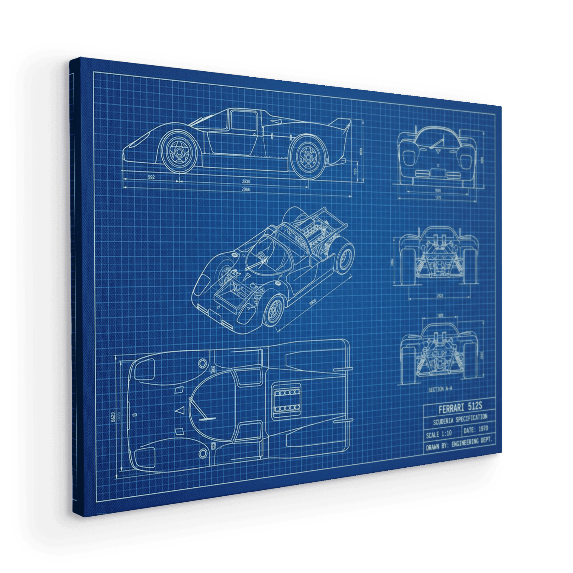 Ferrari 512S Scuderia Specification Technical Blueprint