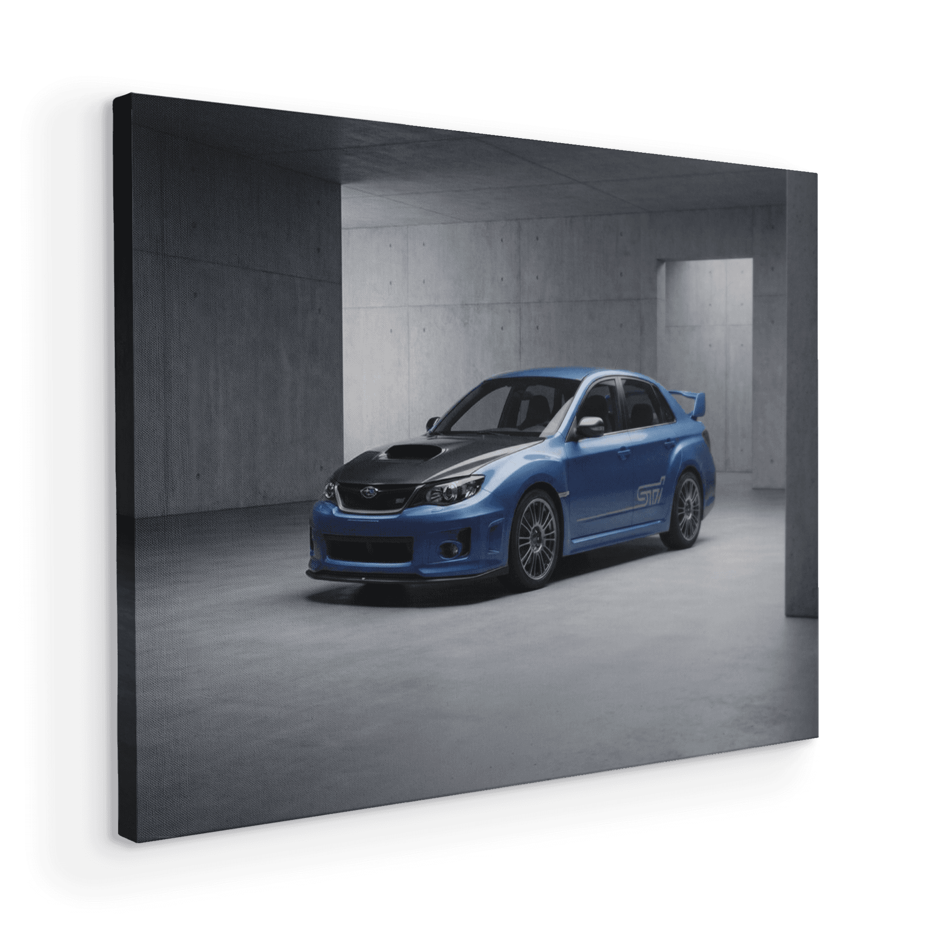 Subaru WRX STi Blue Industrial Studio Portrait
