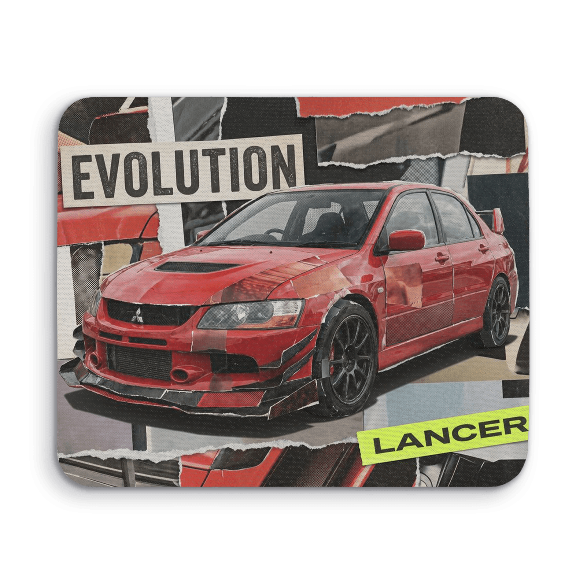Mitsubishi Lancer Evolution Vintage Collage Poster