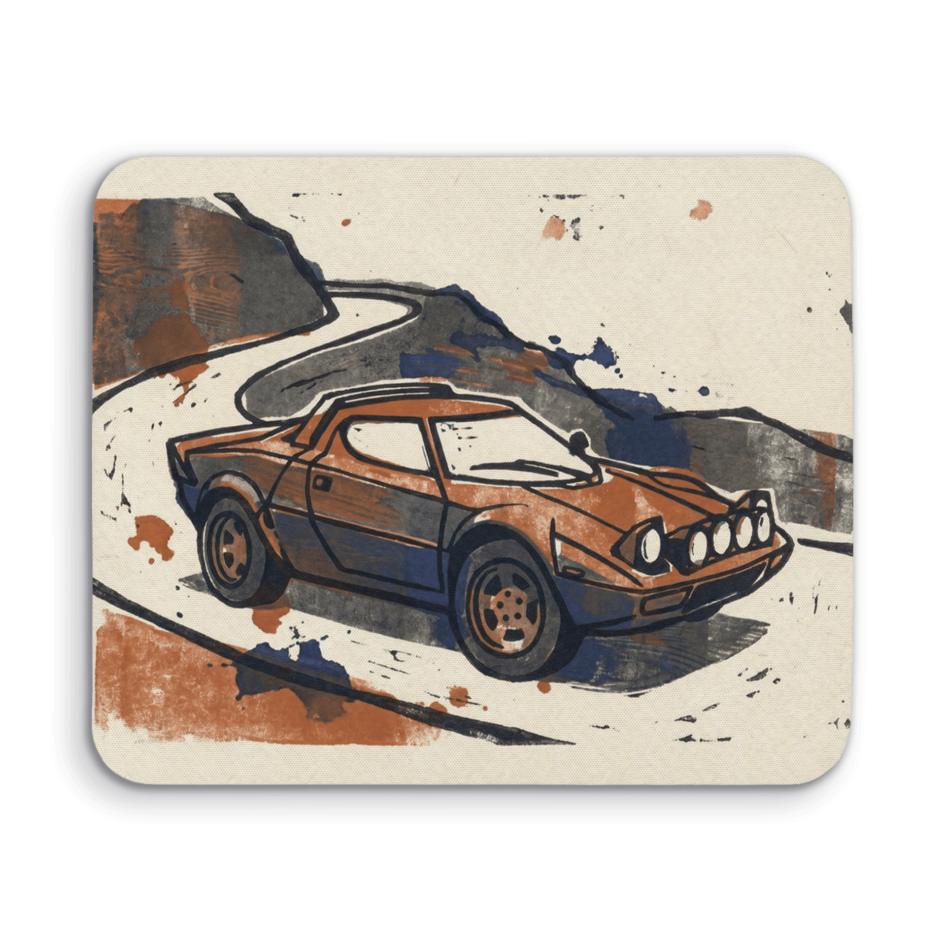 Lancia Stratos Mountain Block Print