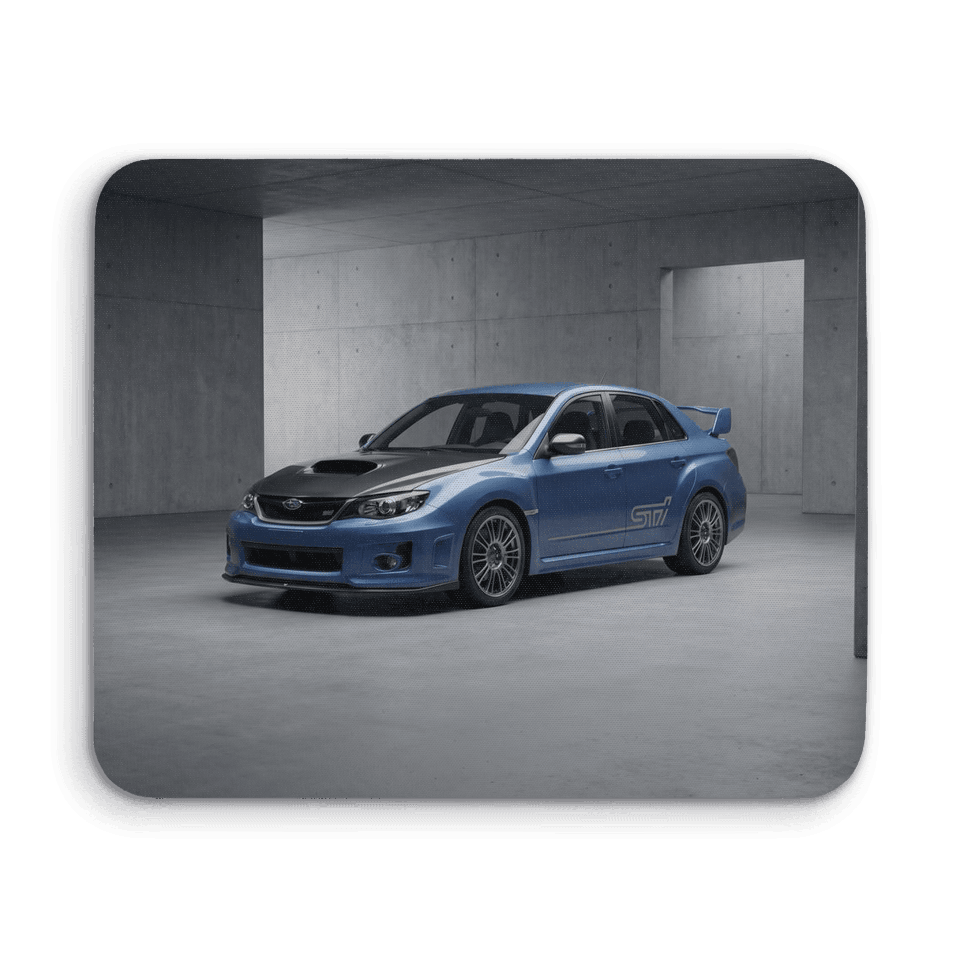 Subaru WRX STi Blue Industrial Studio Portrait