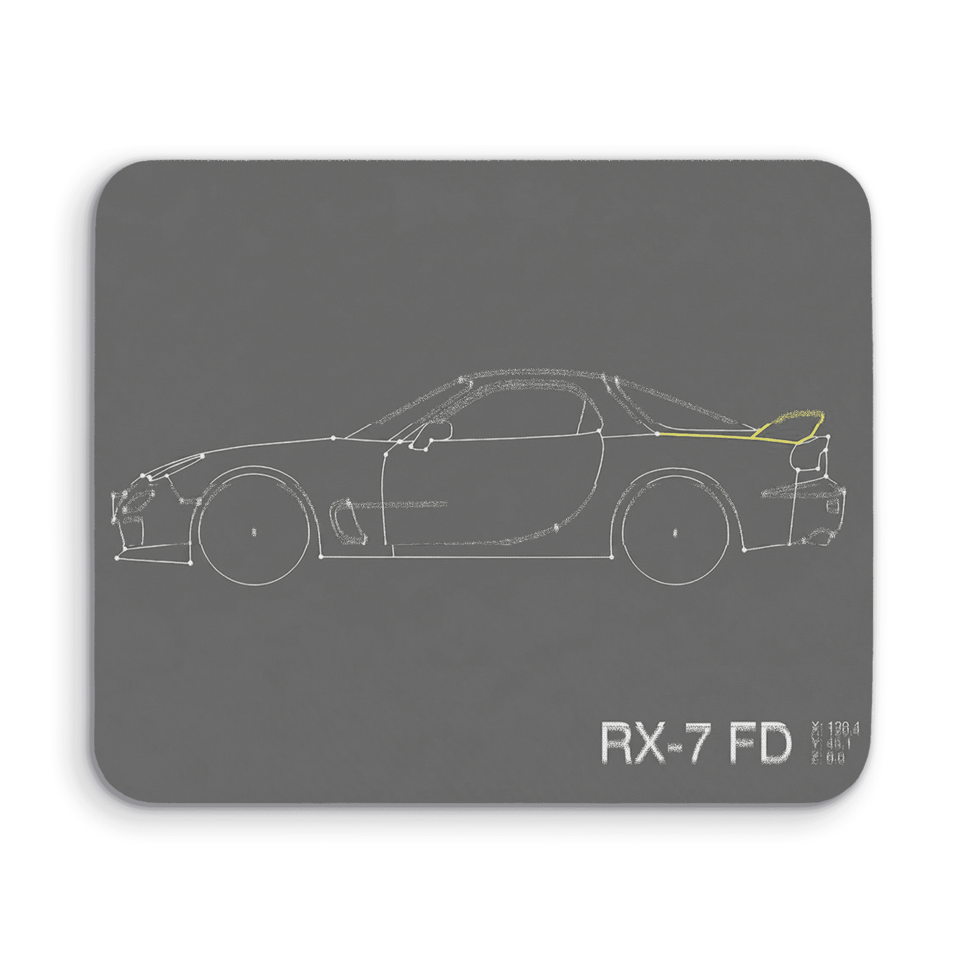 Minimalist RX-7 FD Wireframe Art