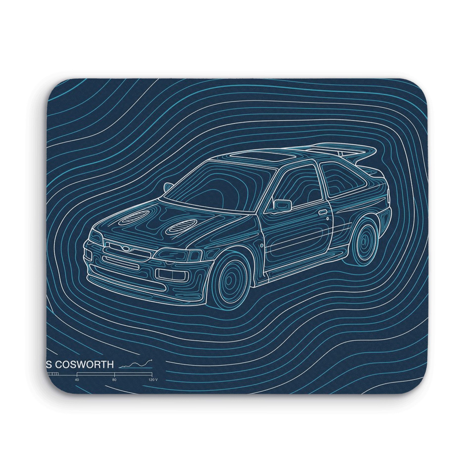 Ford Escort RS Cosworth Topographic Elevation Art