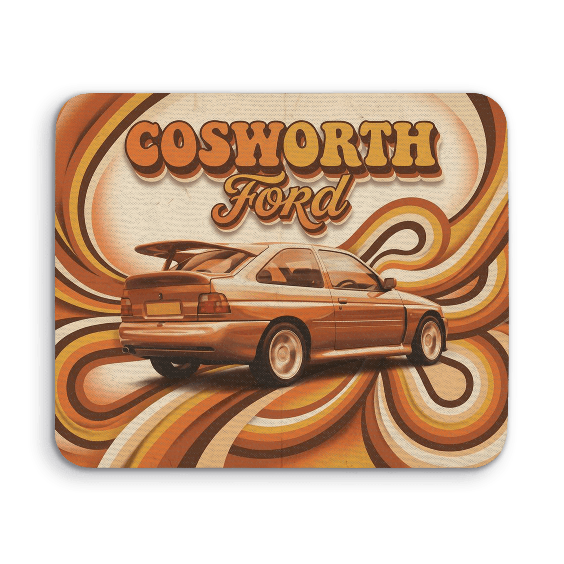Ford Escort Cosworth 70s Psychedelic Liquid Art Poster