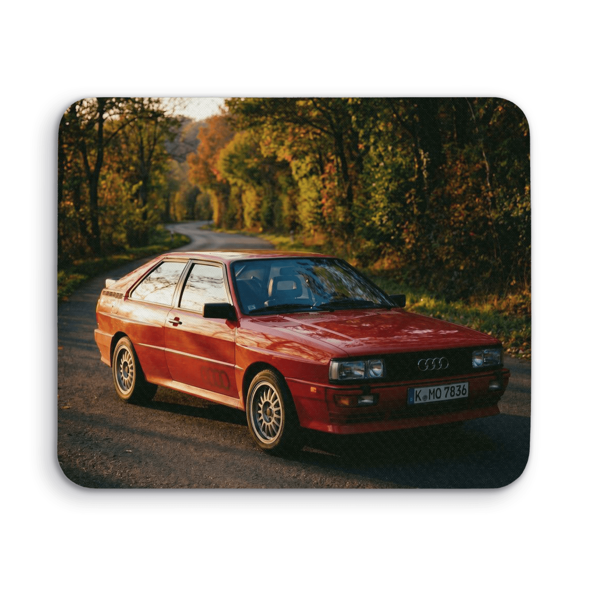 Audi Quattro Autumn Forest Road Golden Hour Portrait