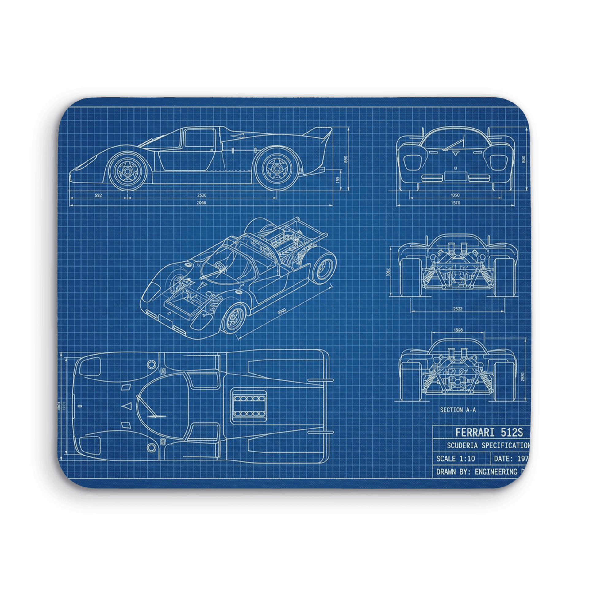 Ferrari 512S Scuderia Specification Technical Blueprint
