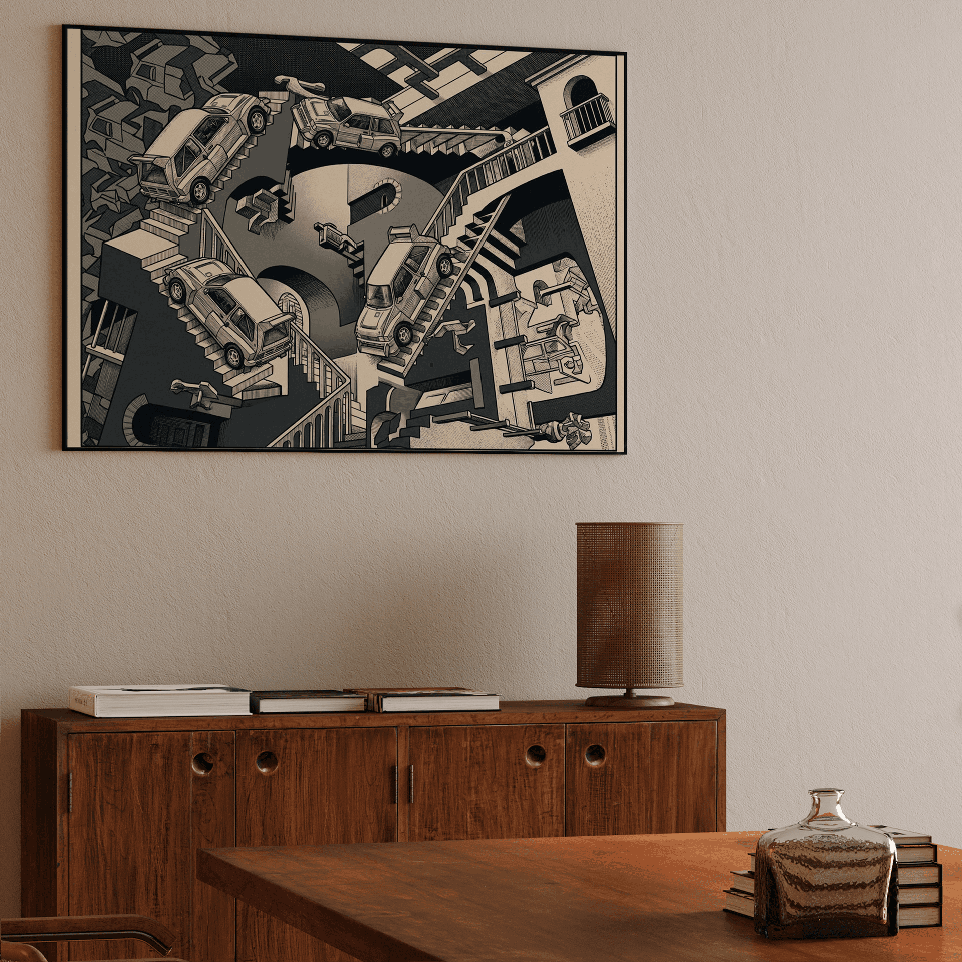 MG Metro 6R4 Escher Relativity Art