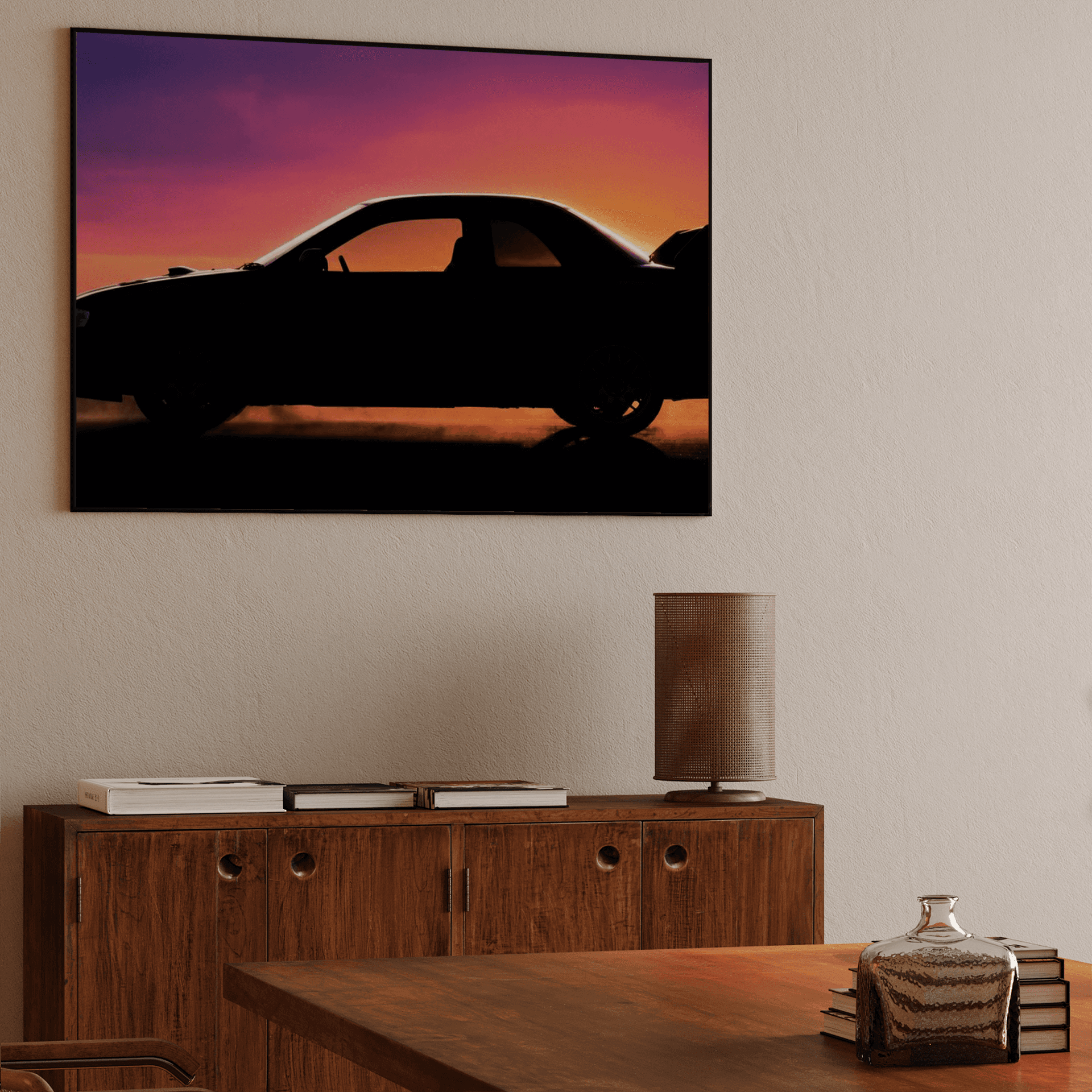 Subaru Impreza Sunset Silhouette Cinematic Art