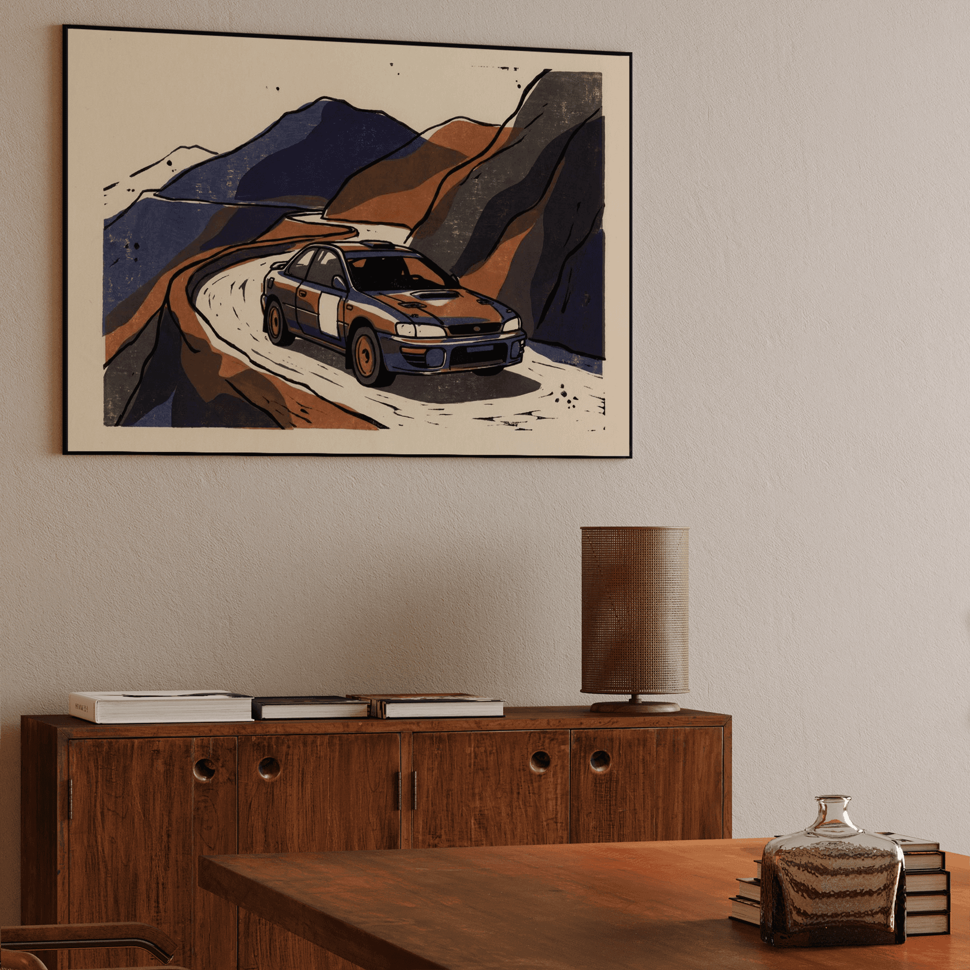Impreza Mountain Pass Block Print