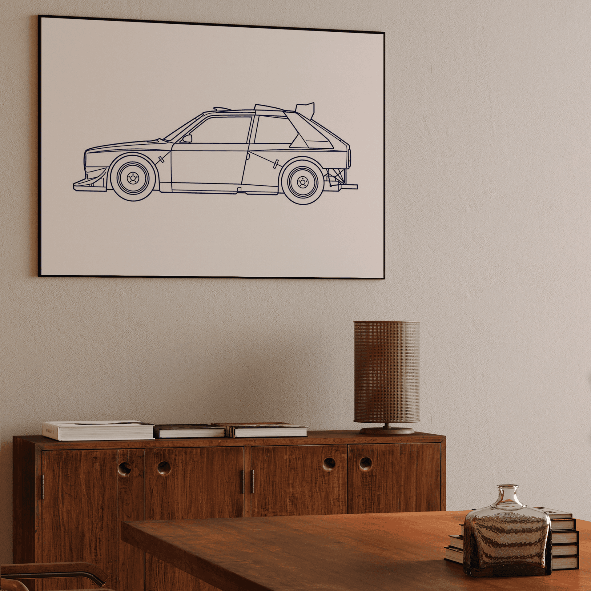 Peugeot 205 T16: Minimalist Line Art