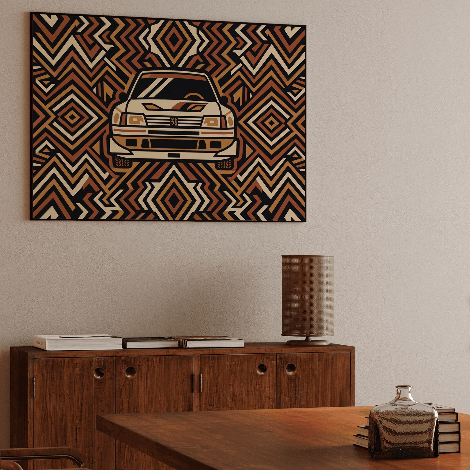 Peugeot 205 T16 Geometric Pattern Art
