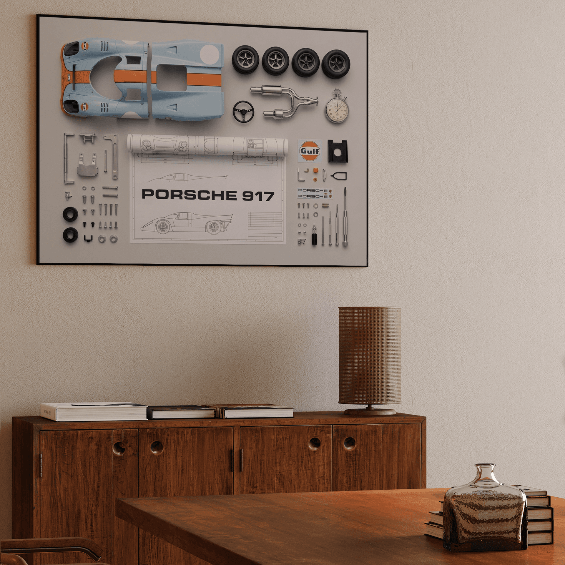 Porsche 917 Gulf Livery Knolling Concept