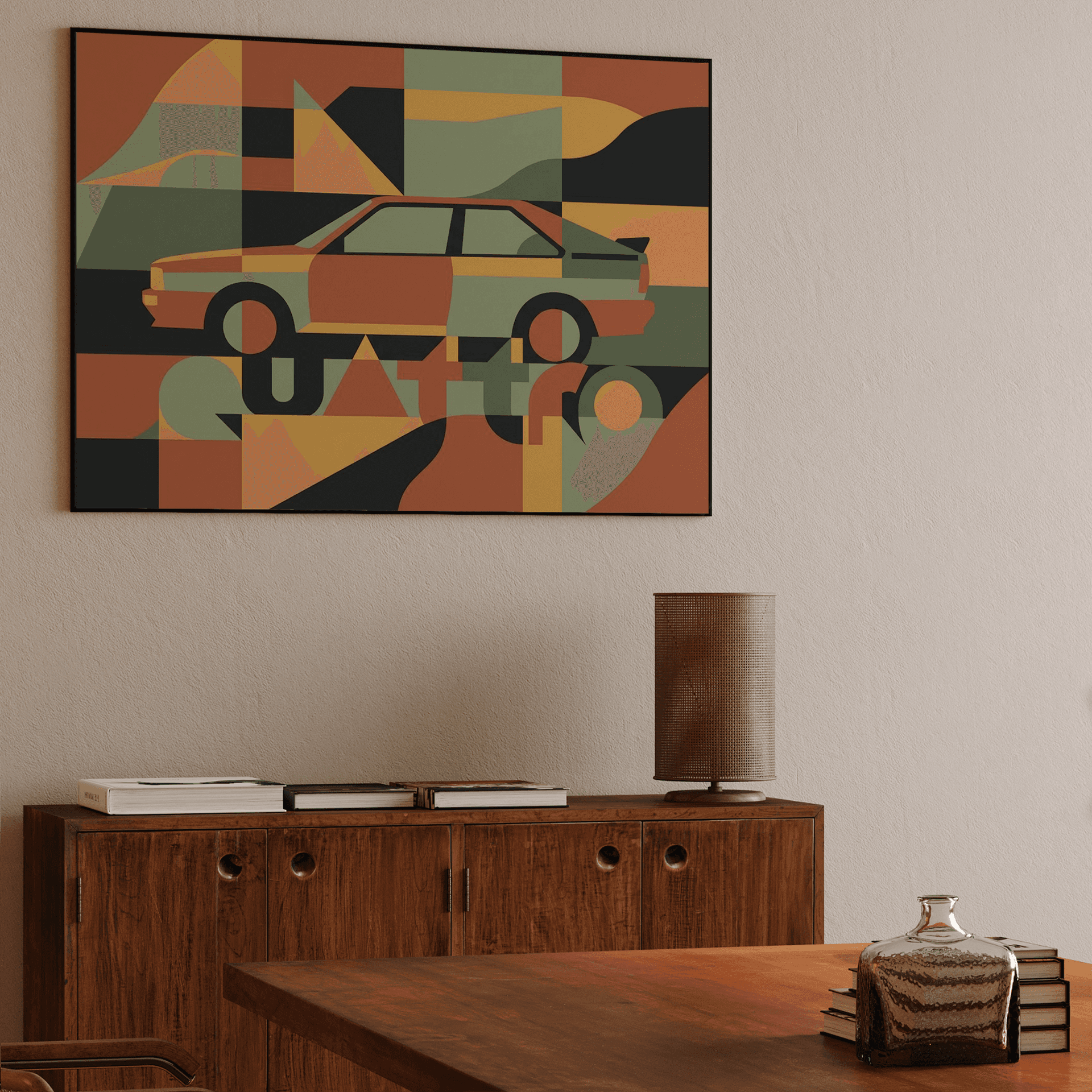 Audi Quattro Symmetrical Geometric Abstract Poster