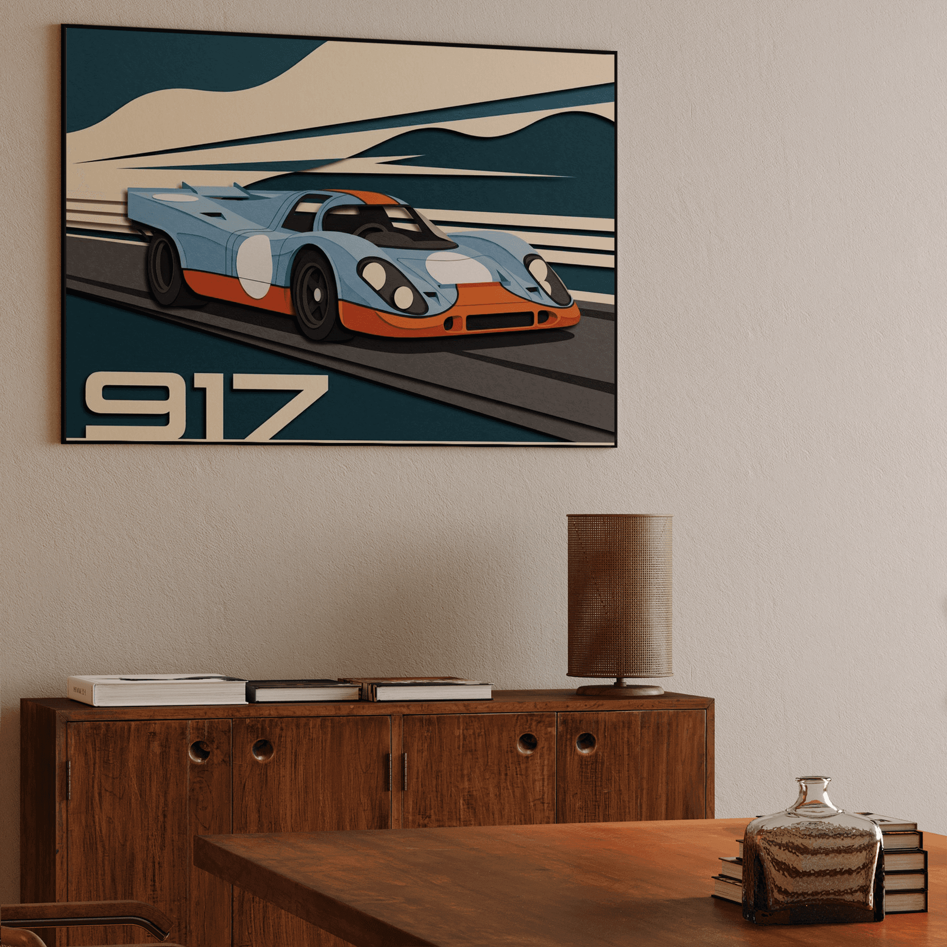 Porsche 917 Gulf Livery Paper Cutout Racer