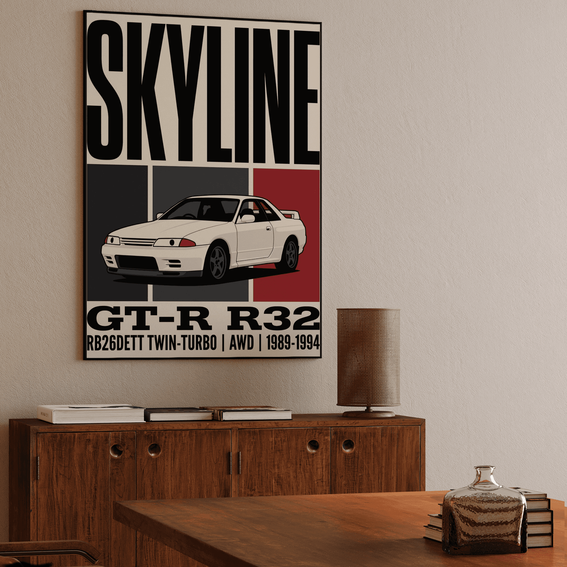 Skyline GT-R R32 Retro Poster