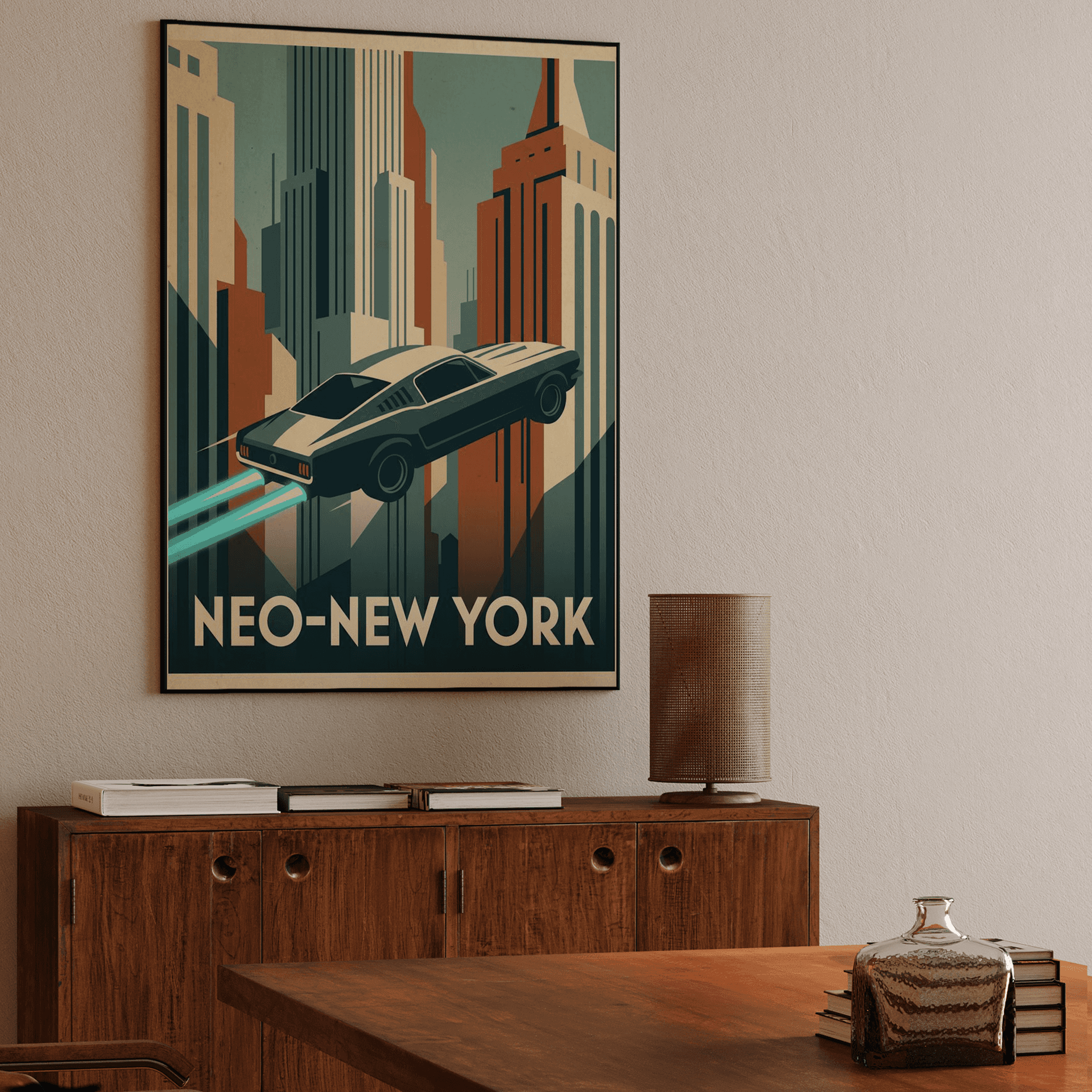 Neo-New York: Classic Ford Mustang Hovercar