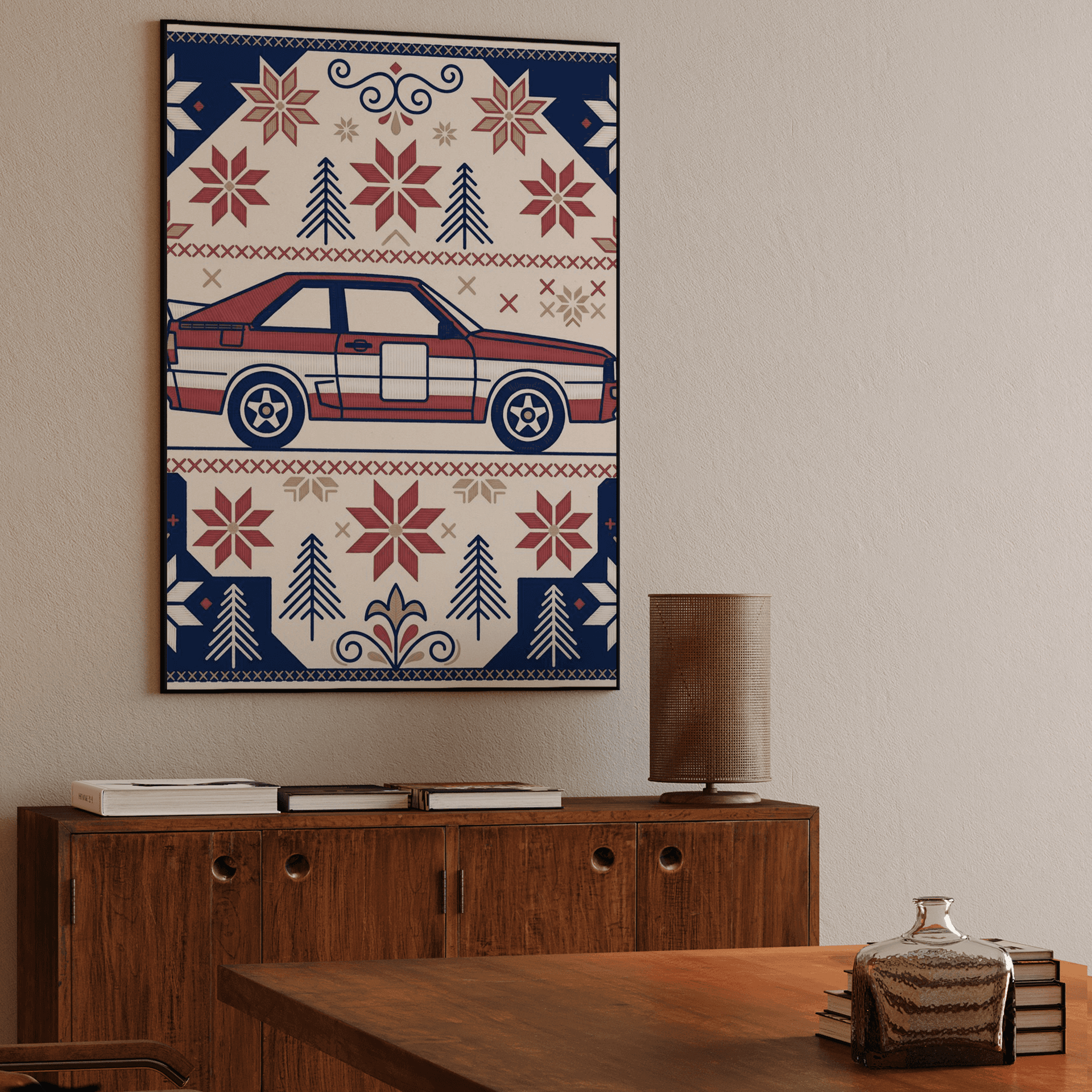 Audi Quattro Nordic Holiday Knit Pattern Art