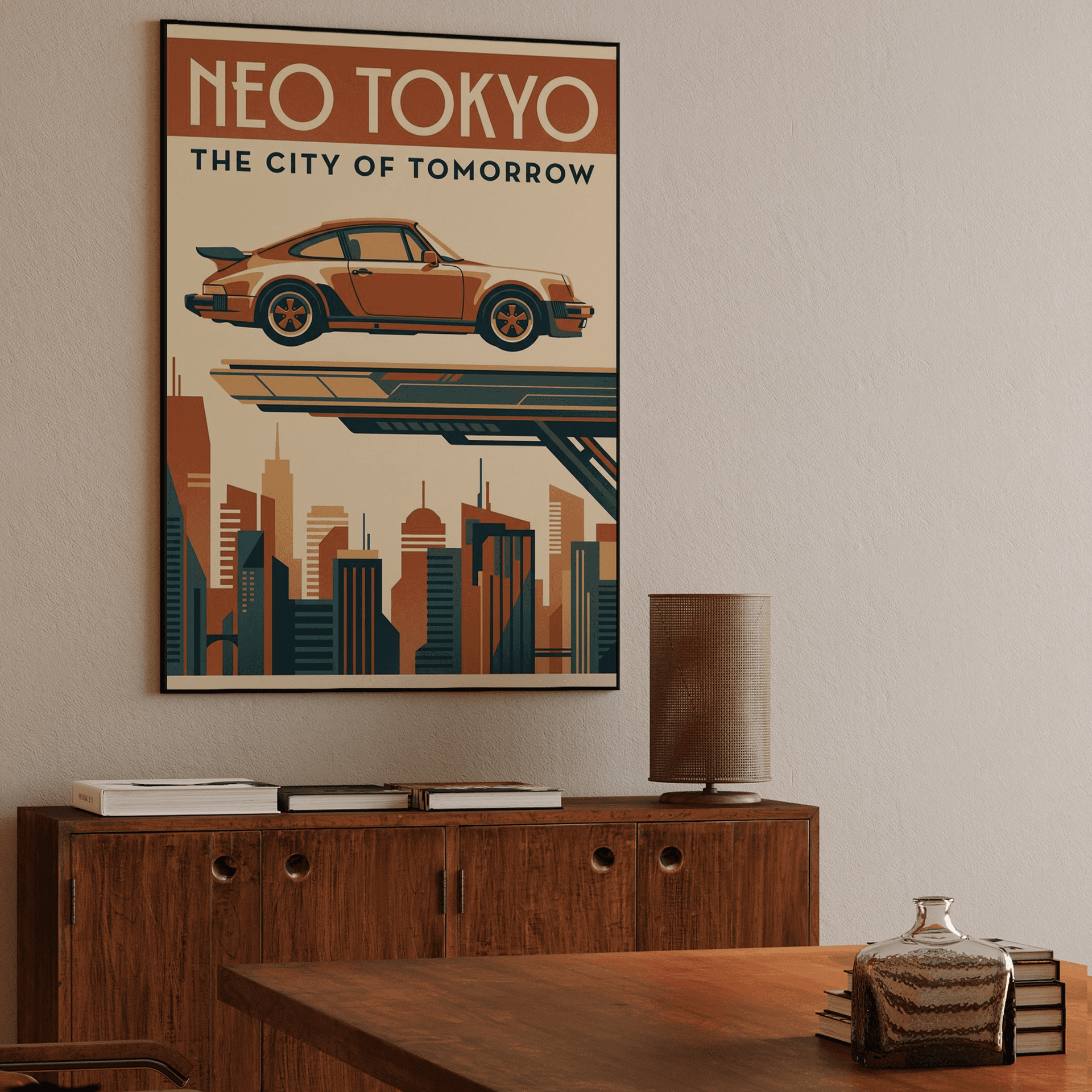 Neo Tokyo City of Tomorrow Porsche Poster