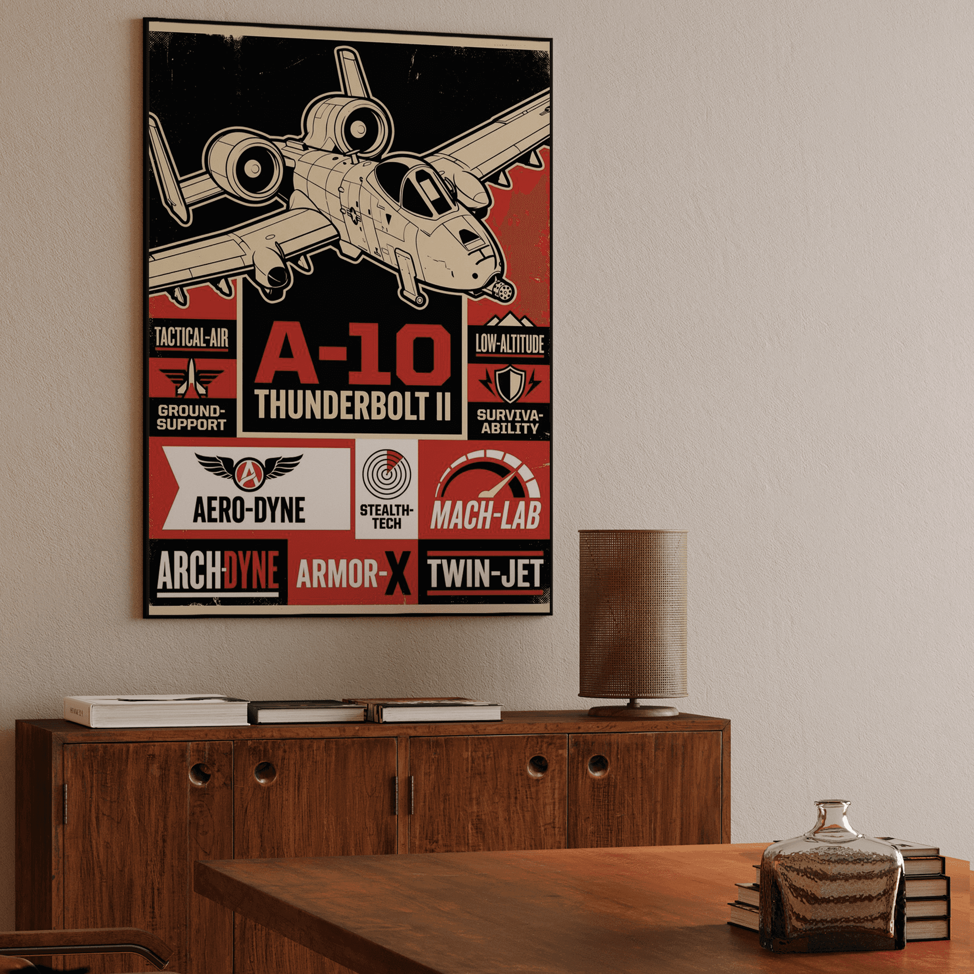 A-10 Thunderbolt II Retro Poster