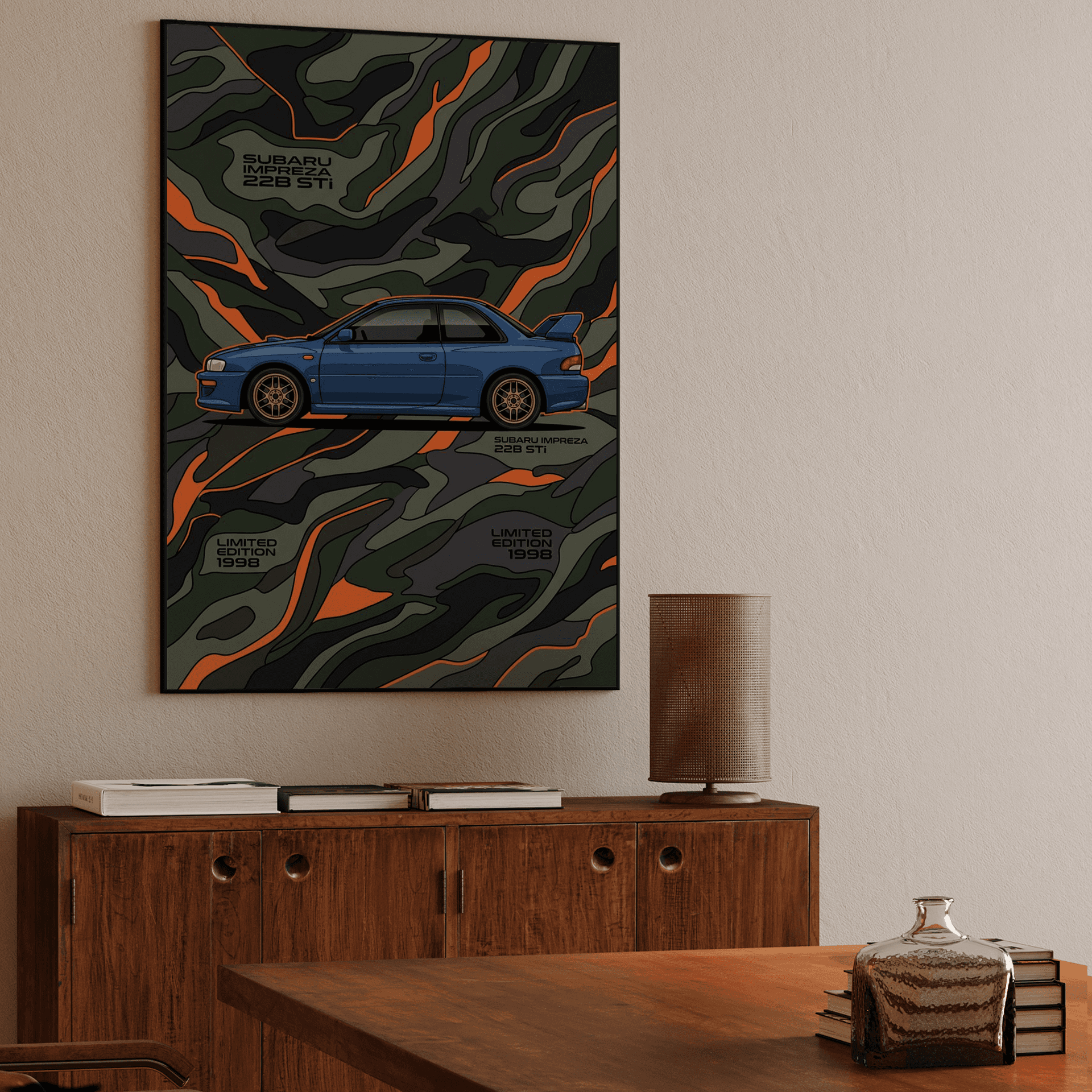 Subaru Impreza 22B STi Camouflage Wave Poster
