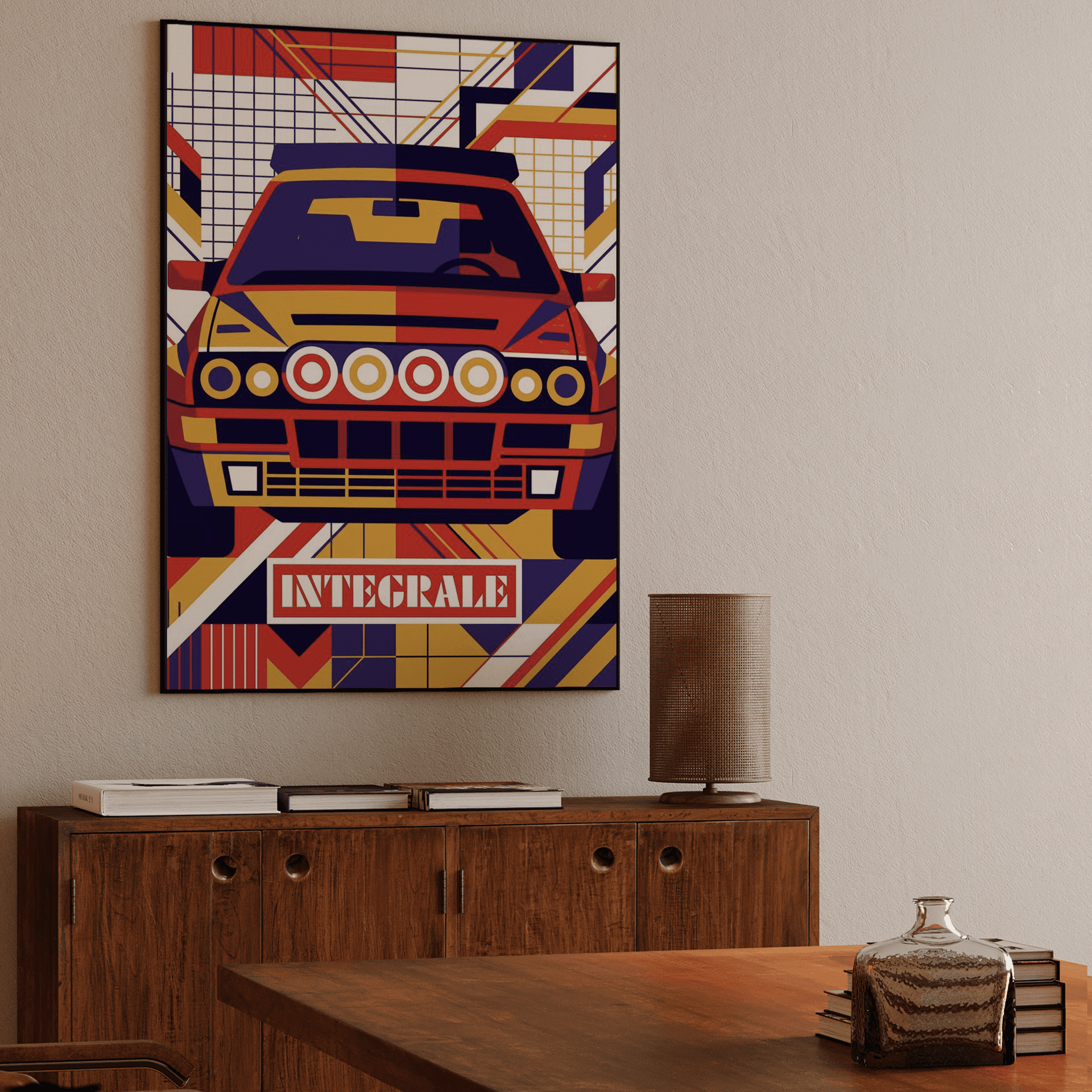 Lancia Delta Integrale Symmetrical Geometric Poster