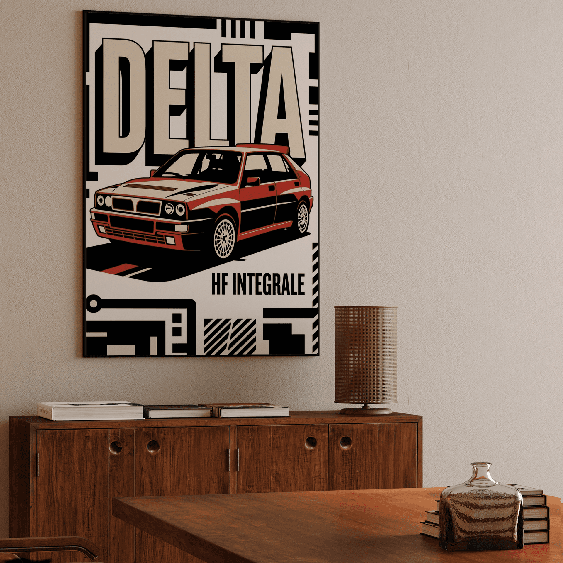 Lancia Delta HF Integrale Bold Graphic Poster