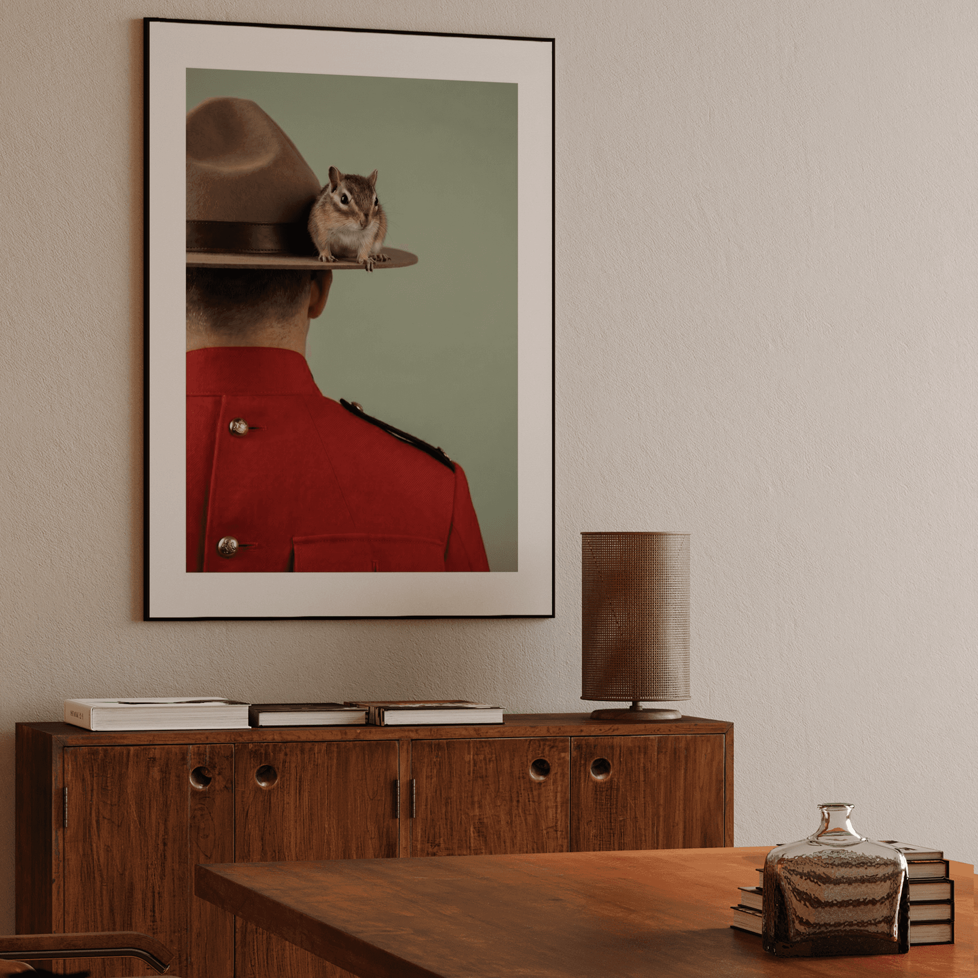 The Mountie's Guest: Canadian Guard and Chipmunk