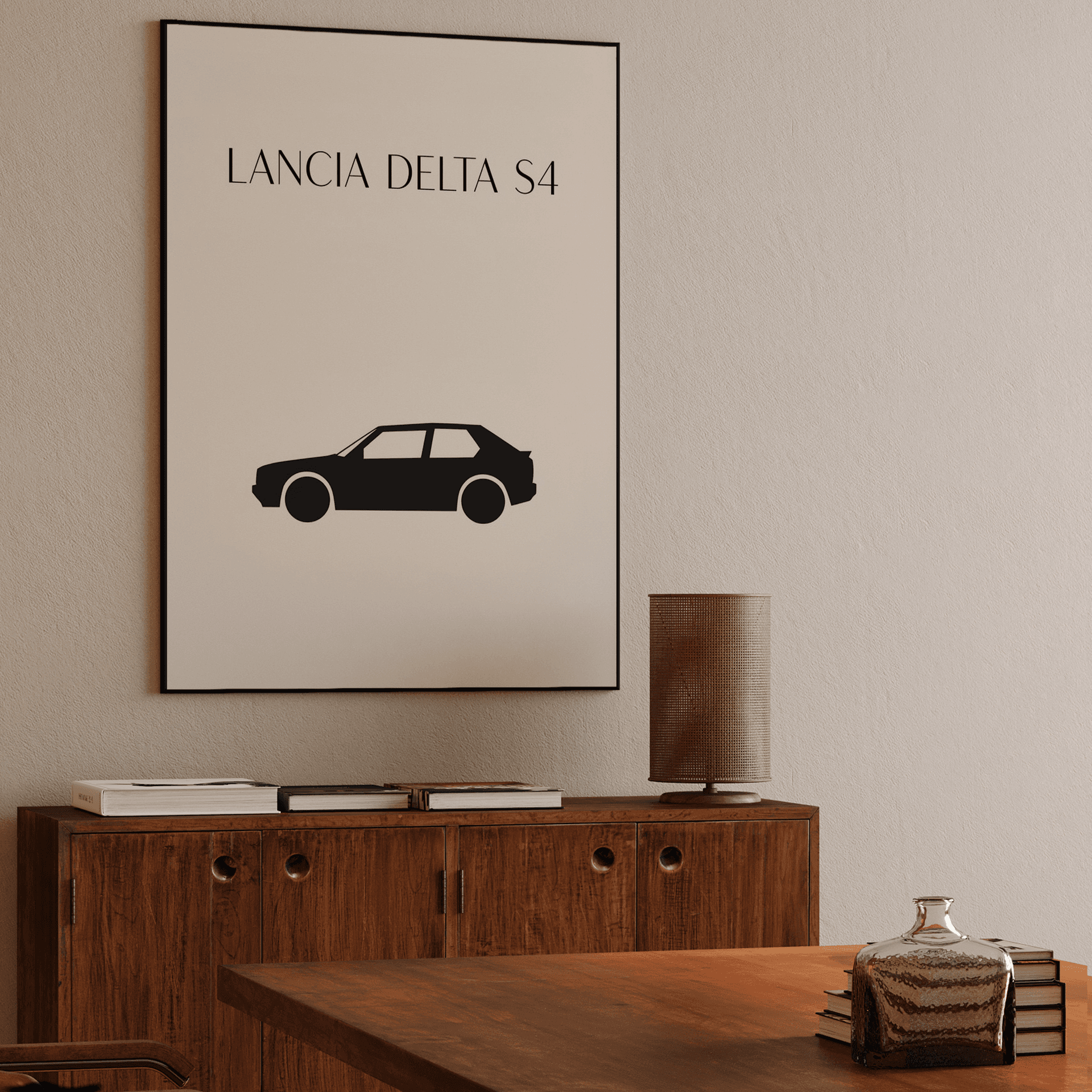 Lancia Delta S4 Minimalist Silhouette Art