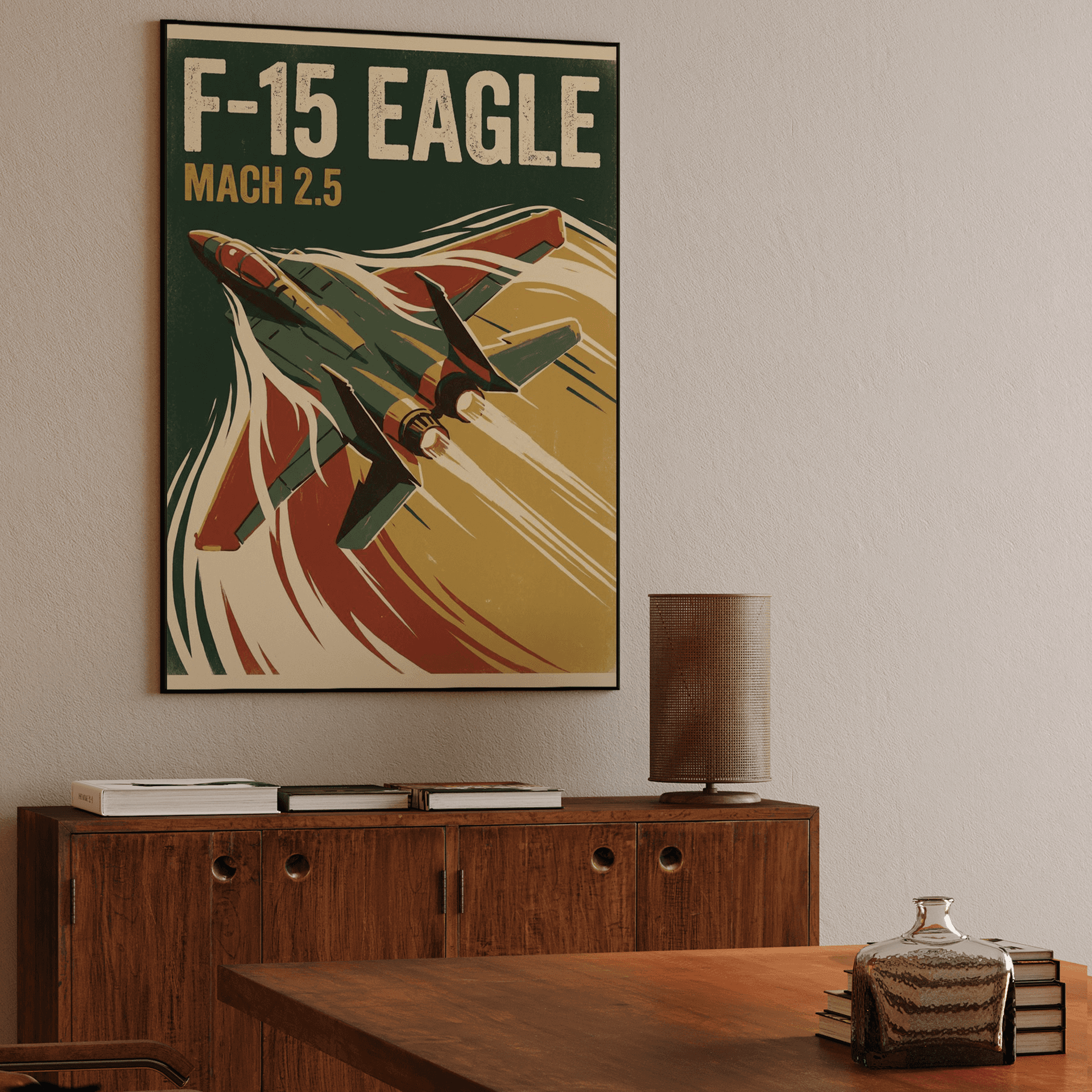 F-15 Eagle Mach 2.5 Retro Poster