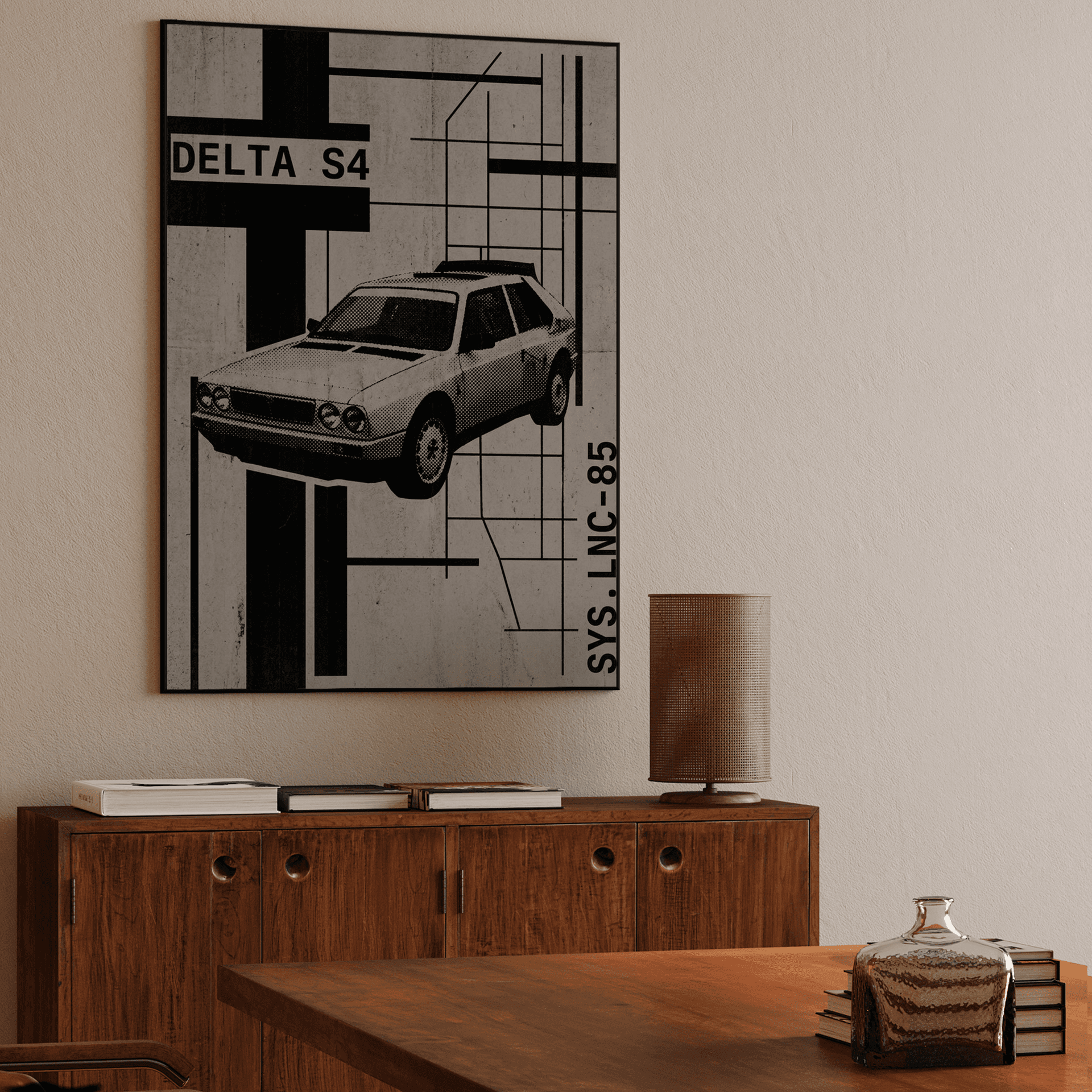Lancia Delta S4 - Retro Technical Poster