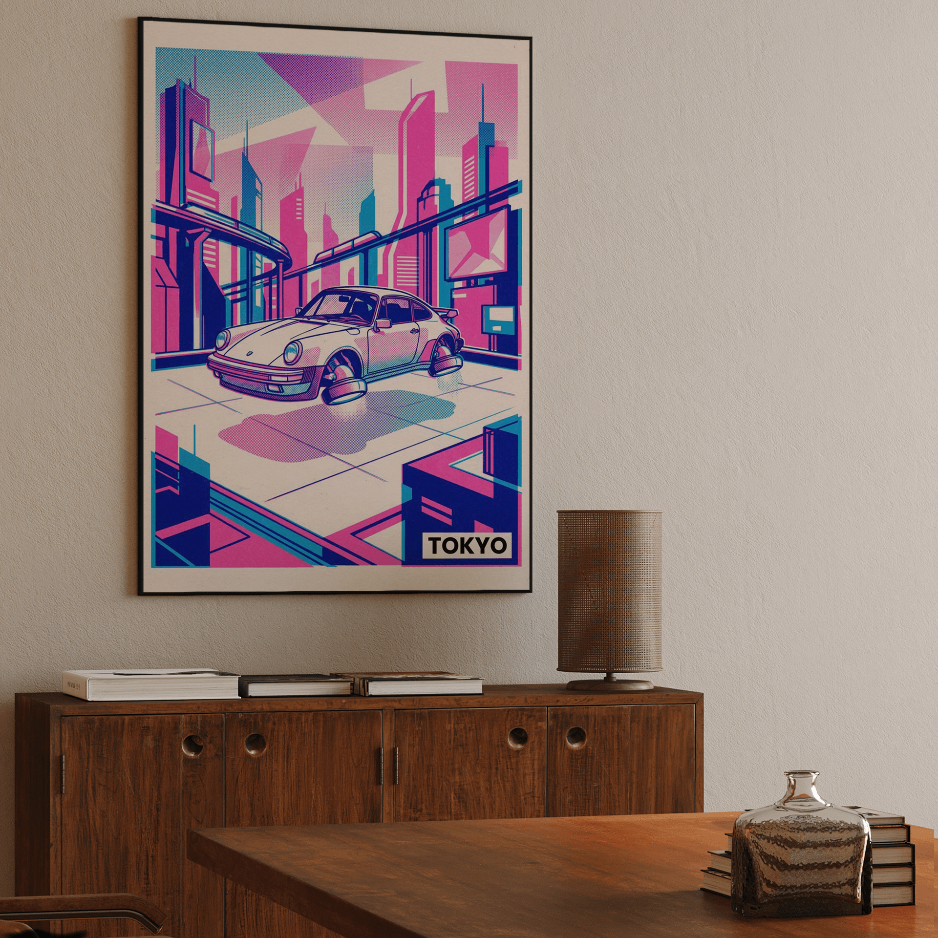 Neo-Tokyo Flight: Hovering Porsche 911
