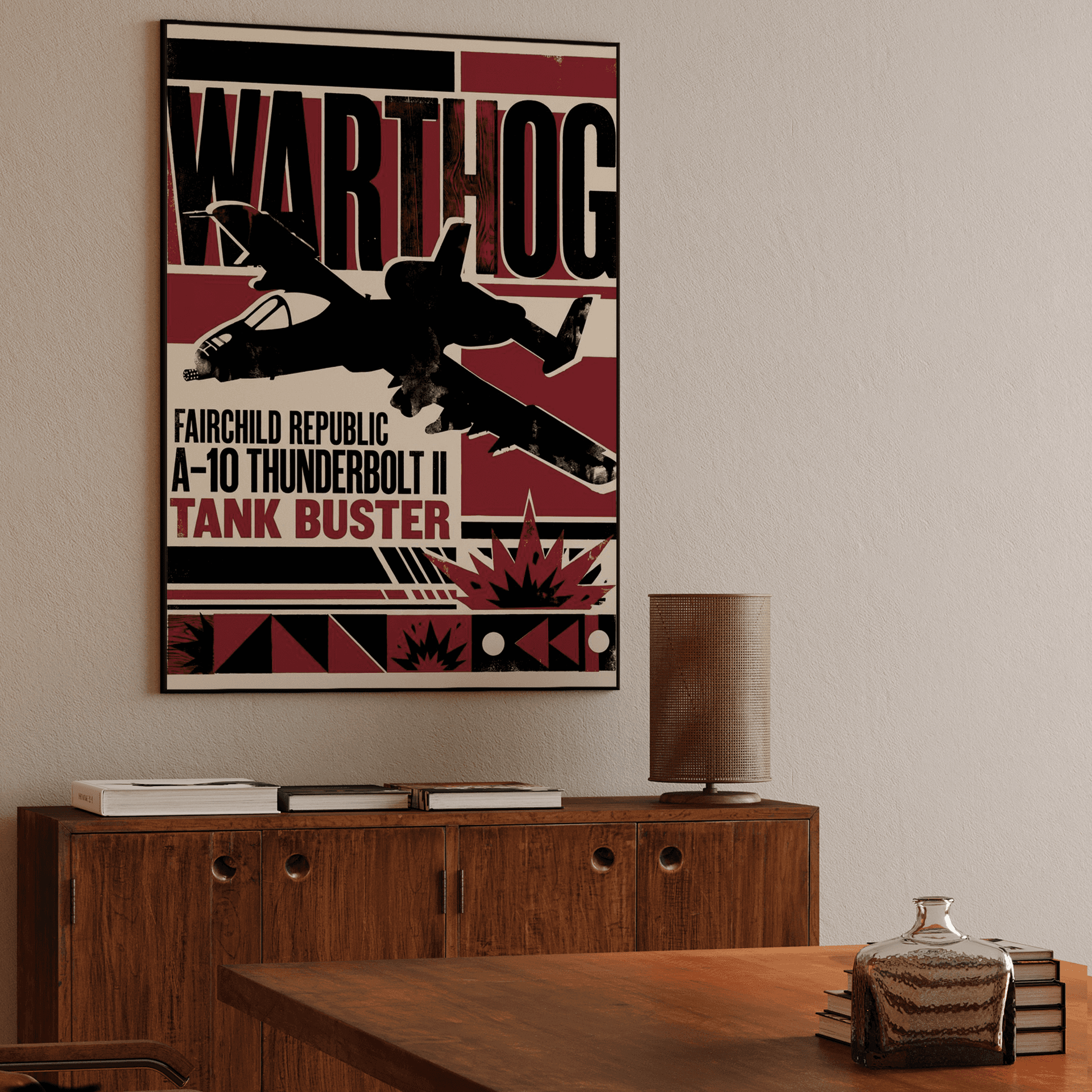 A-10 Thunderbolt II Warthog Retro Poster