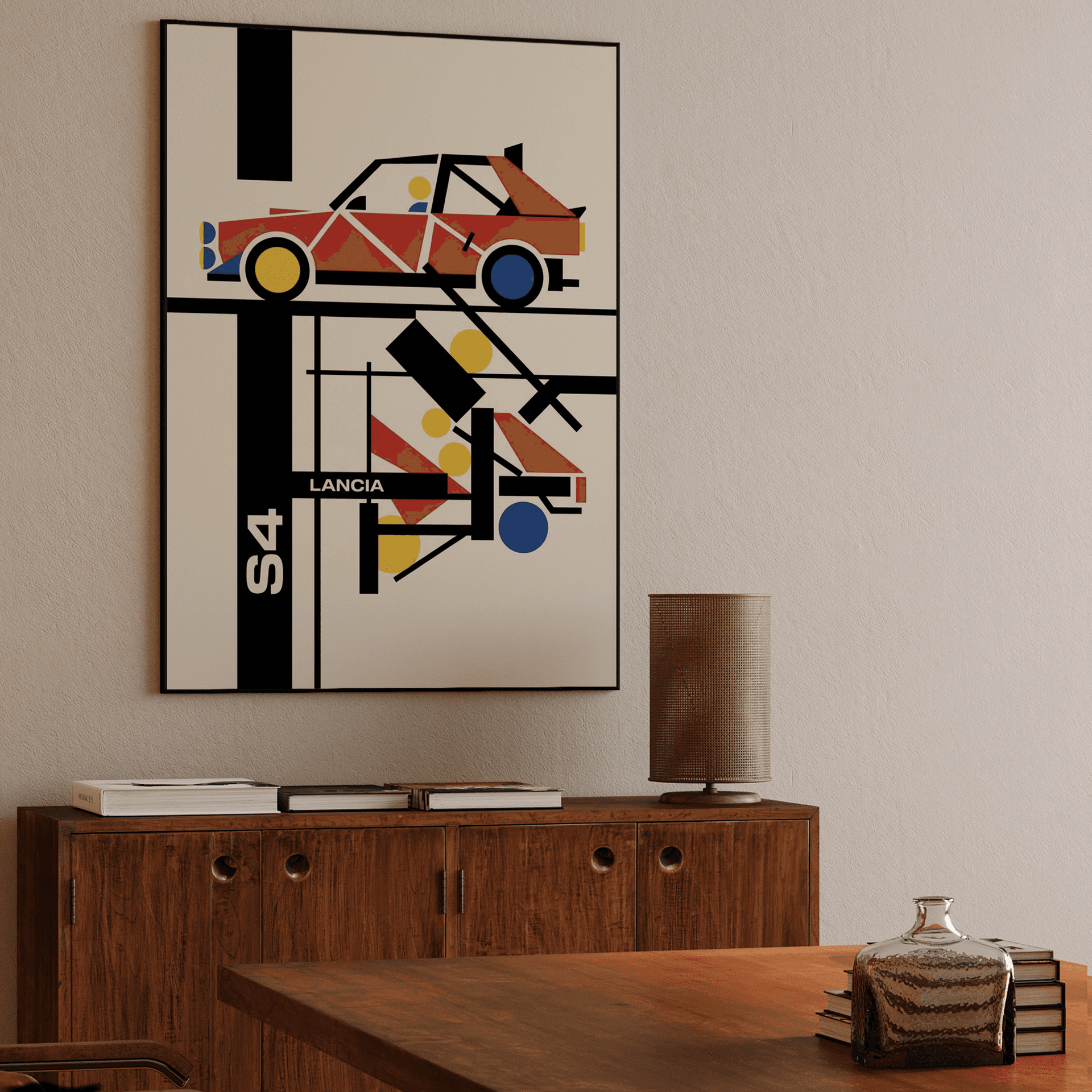 Lancia Delta S4 - Constructivist Geometric Poster