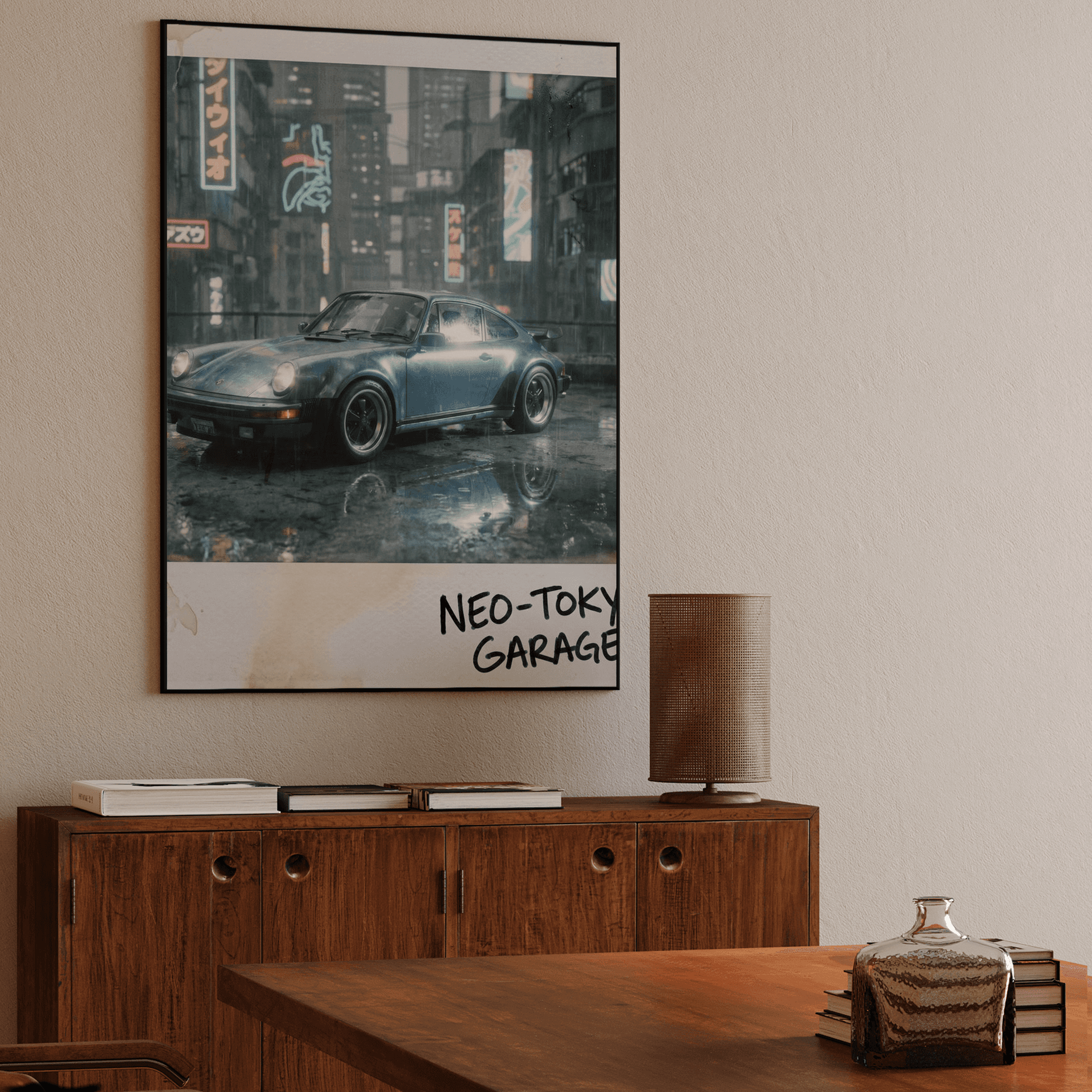 Neo-Tokyo Garage: Classic Porsche 911 Polaroid