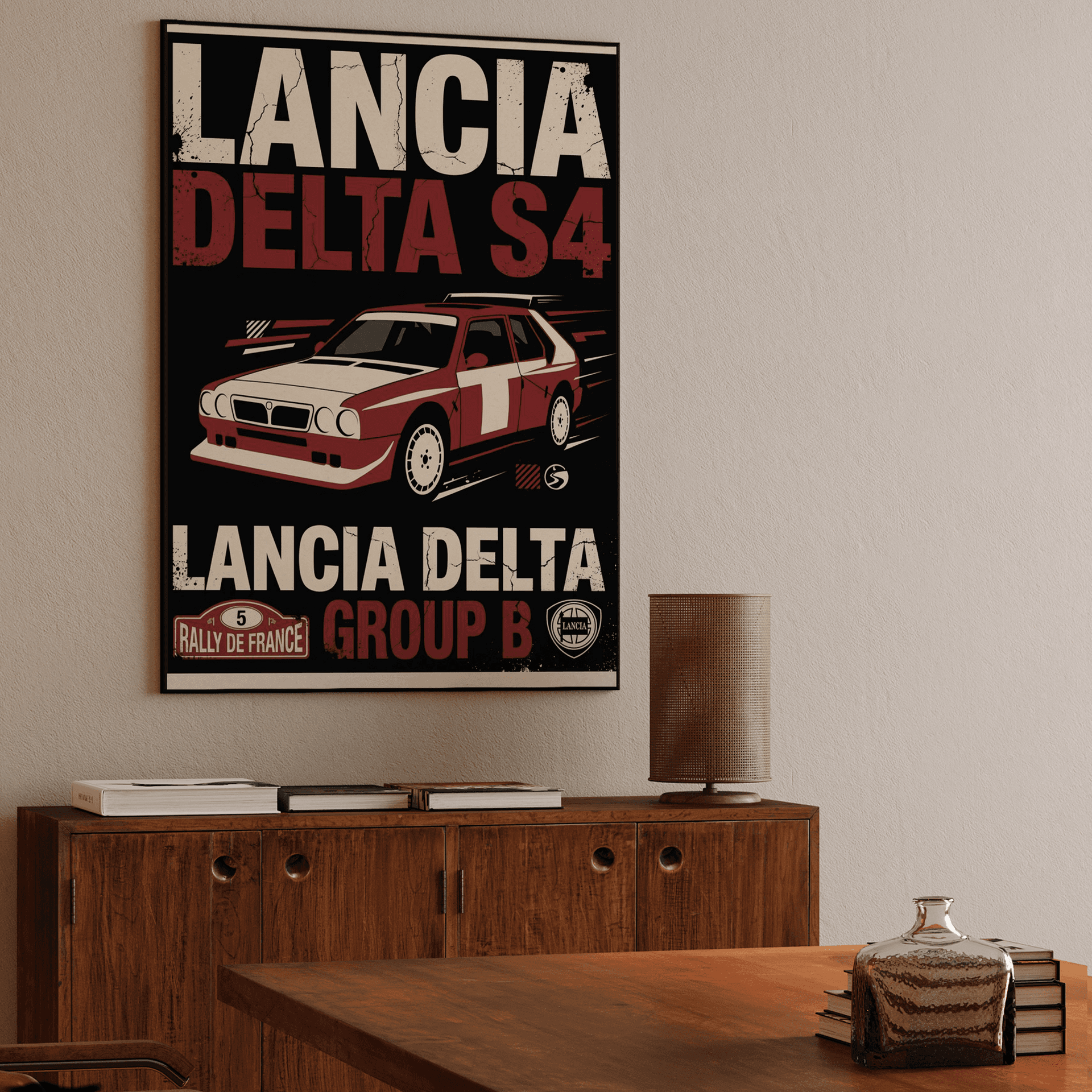 Lancia Delta S4 France Rally Retro Art