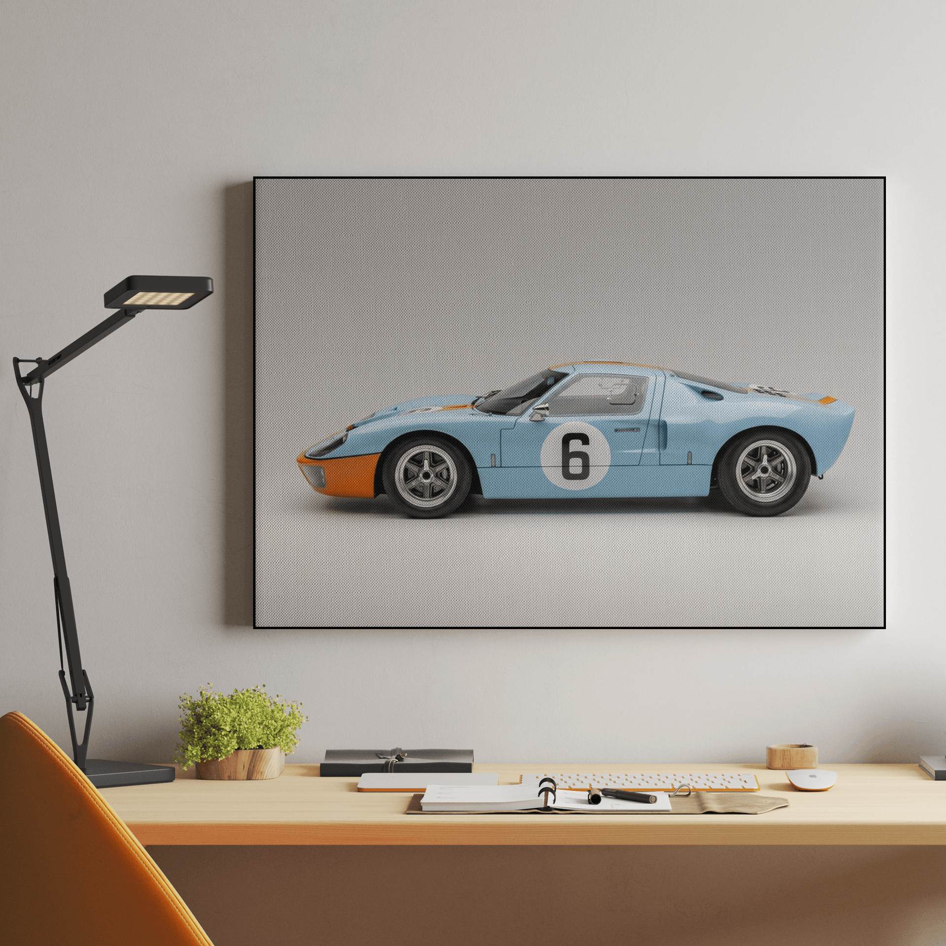 Ford GT40 Gulf Livery Number 6 Studio Shot