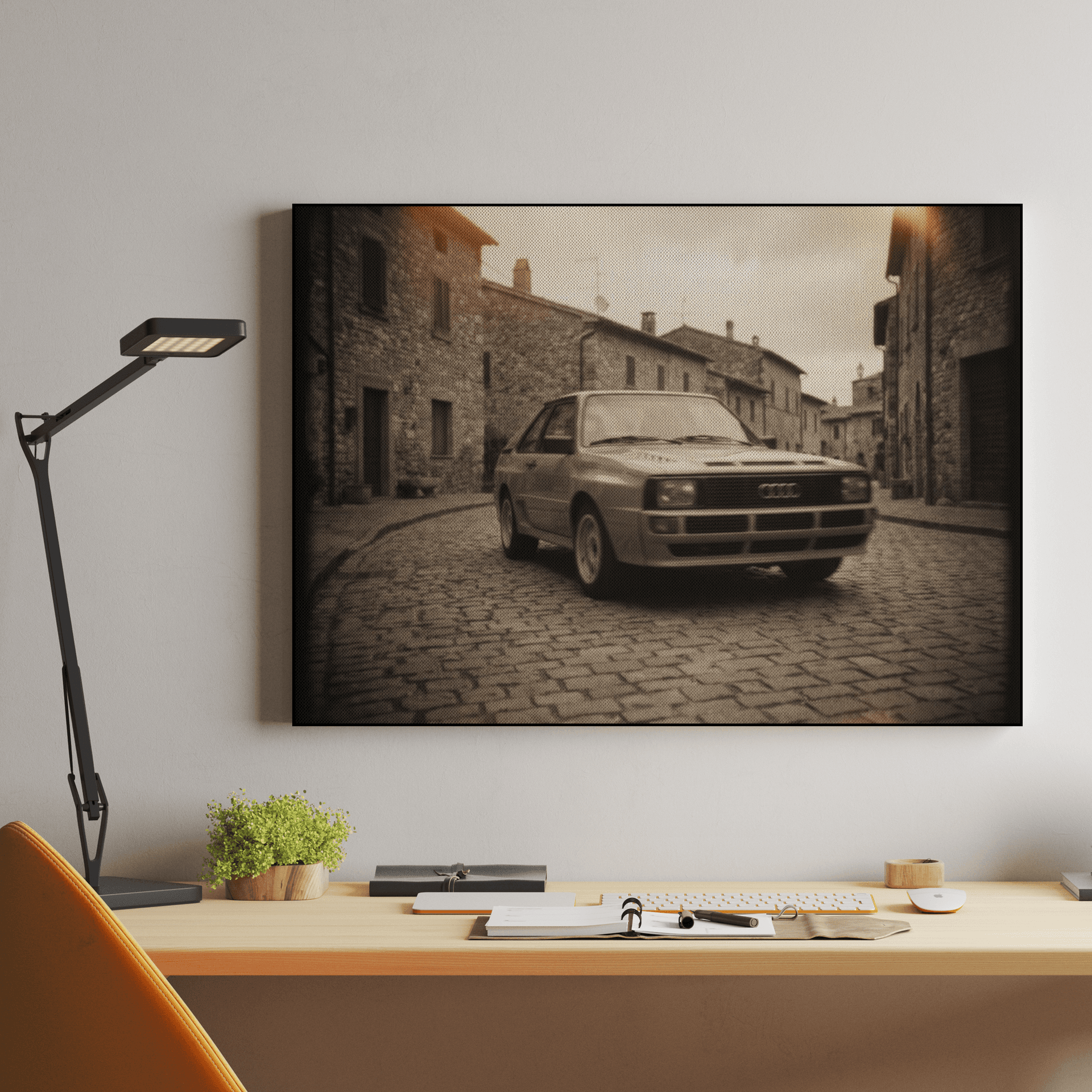 Audi Sport Quattro Sepia Village Cobblestone Photography