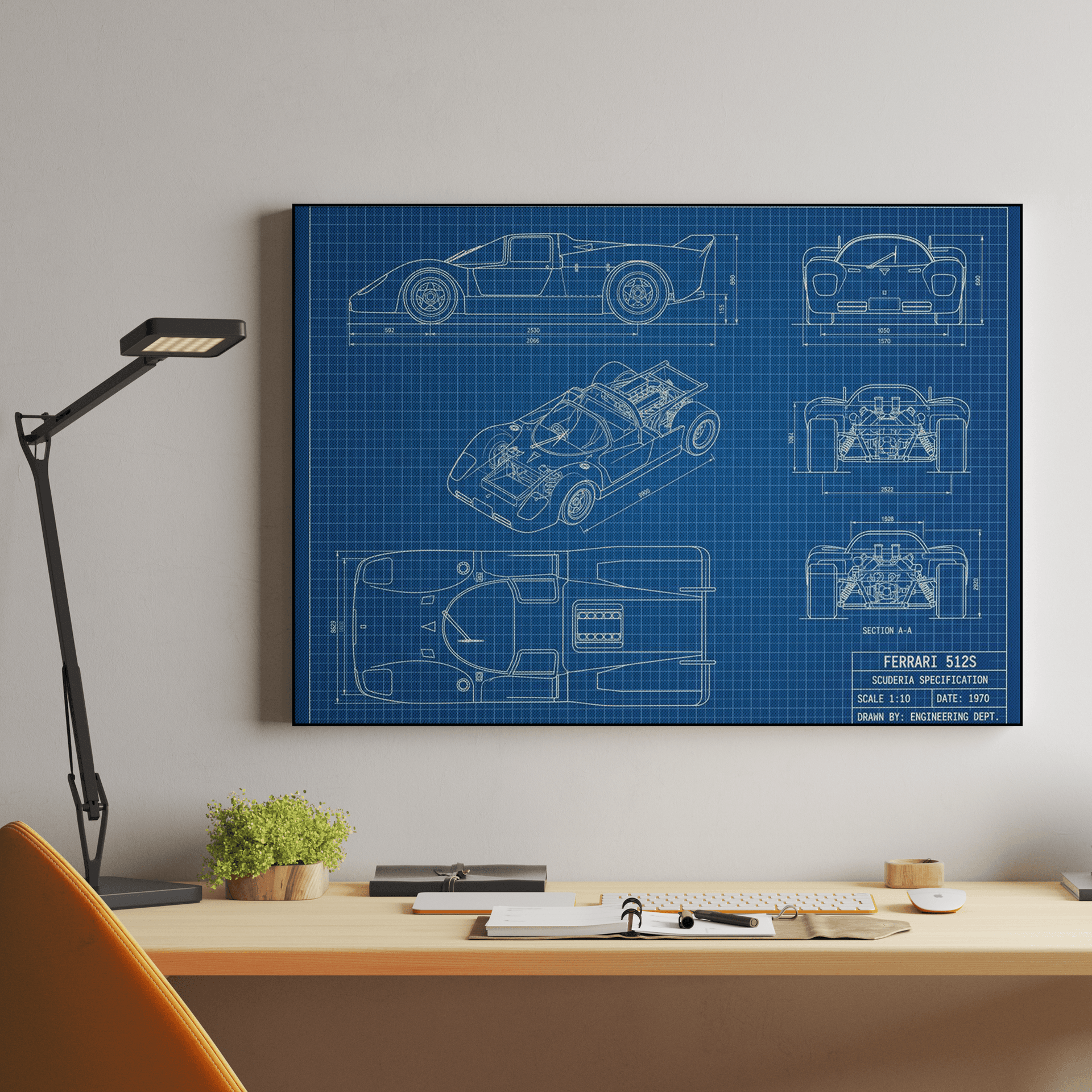 Ferrari 512S Scuderia Specification Technical Blueprint