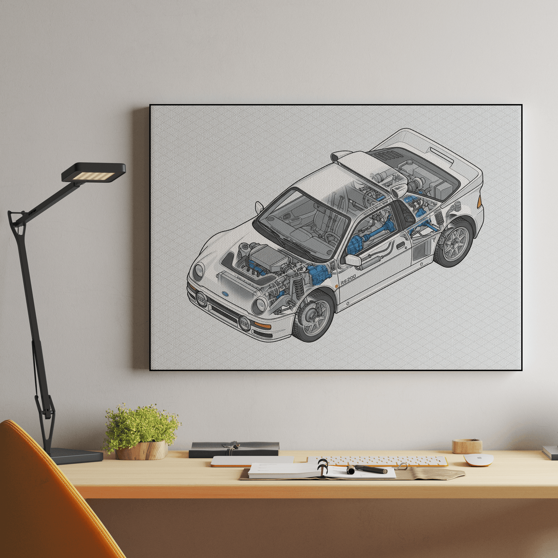 Ford RS200 Isometric Cutaway Illustration