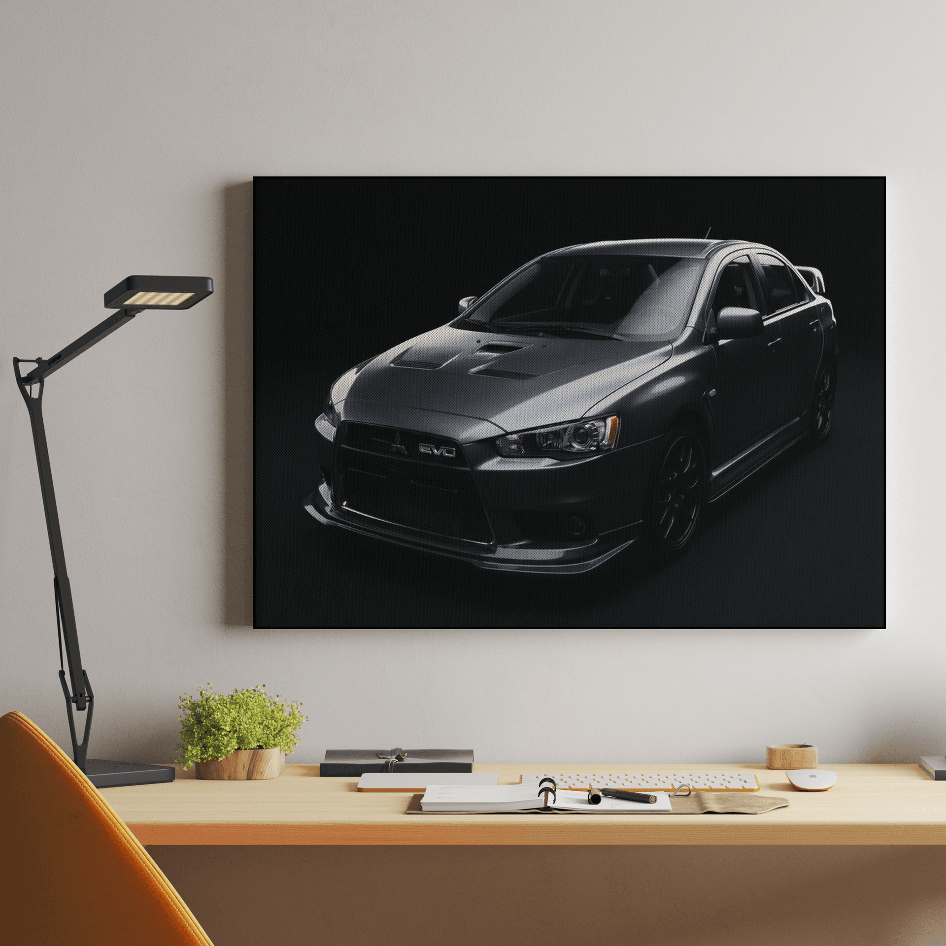 Mitsubishi Lancer Evolution X Gunmetal Grey Studio Portrait