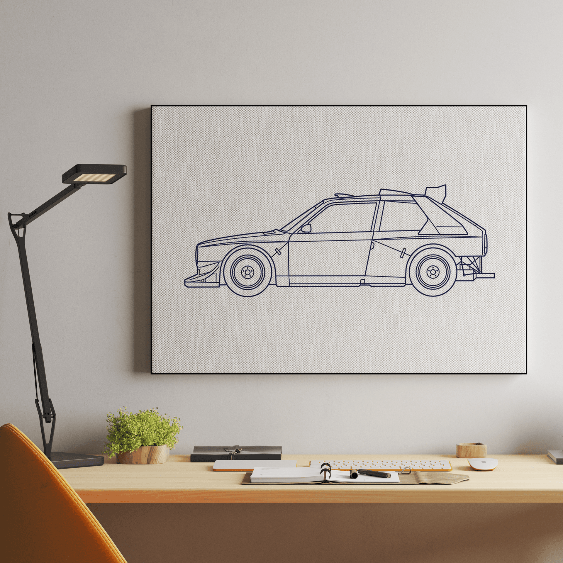 Peugeot 205 T16: Minimalist Line Art