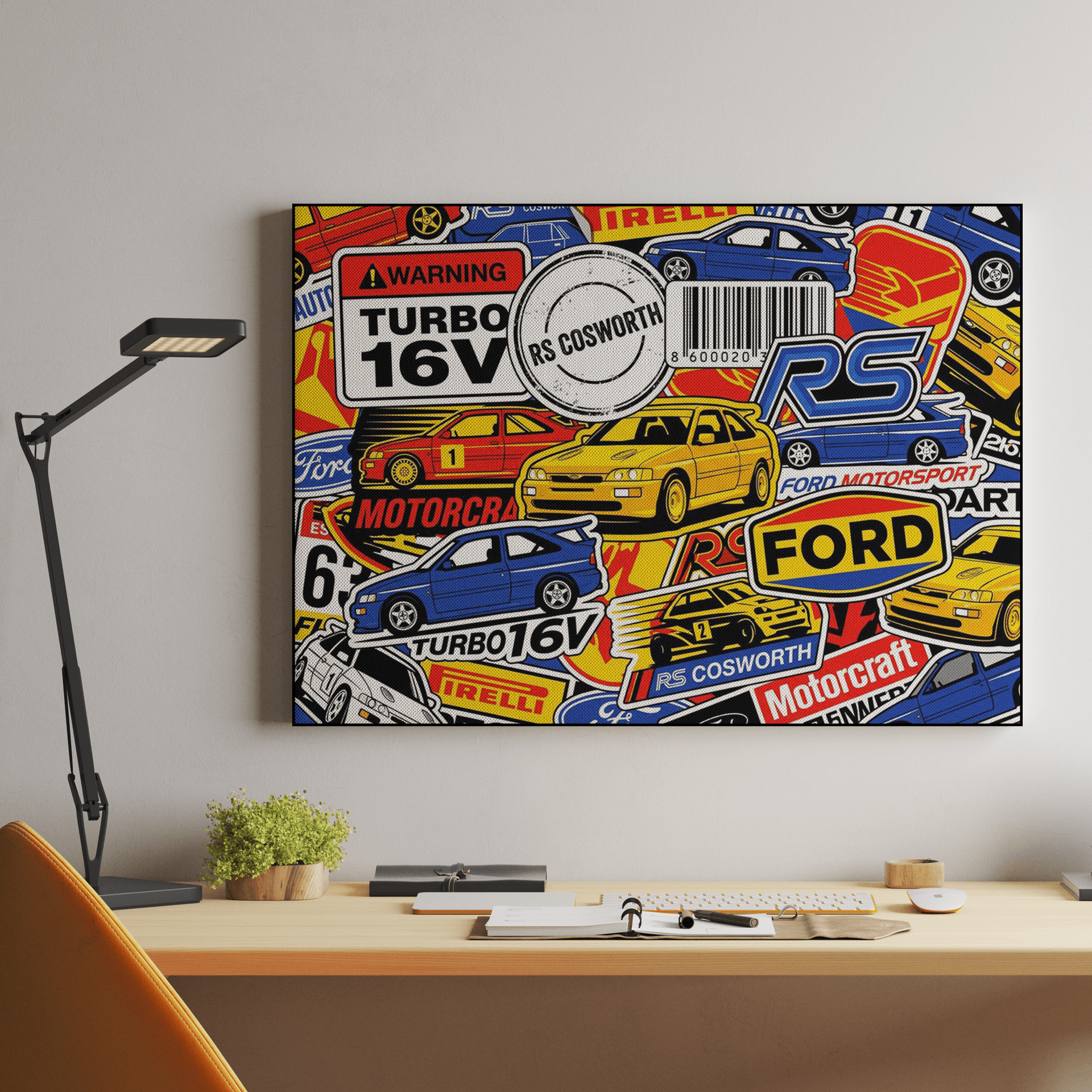 Ford Escort RS Cosworth Sticker Bomb Collage