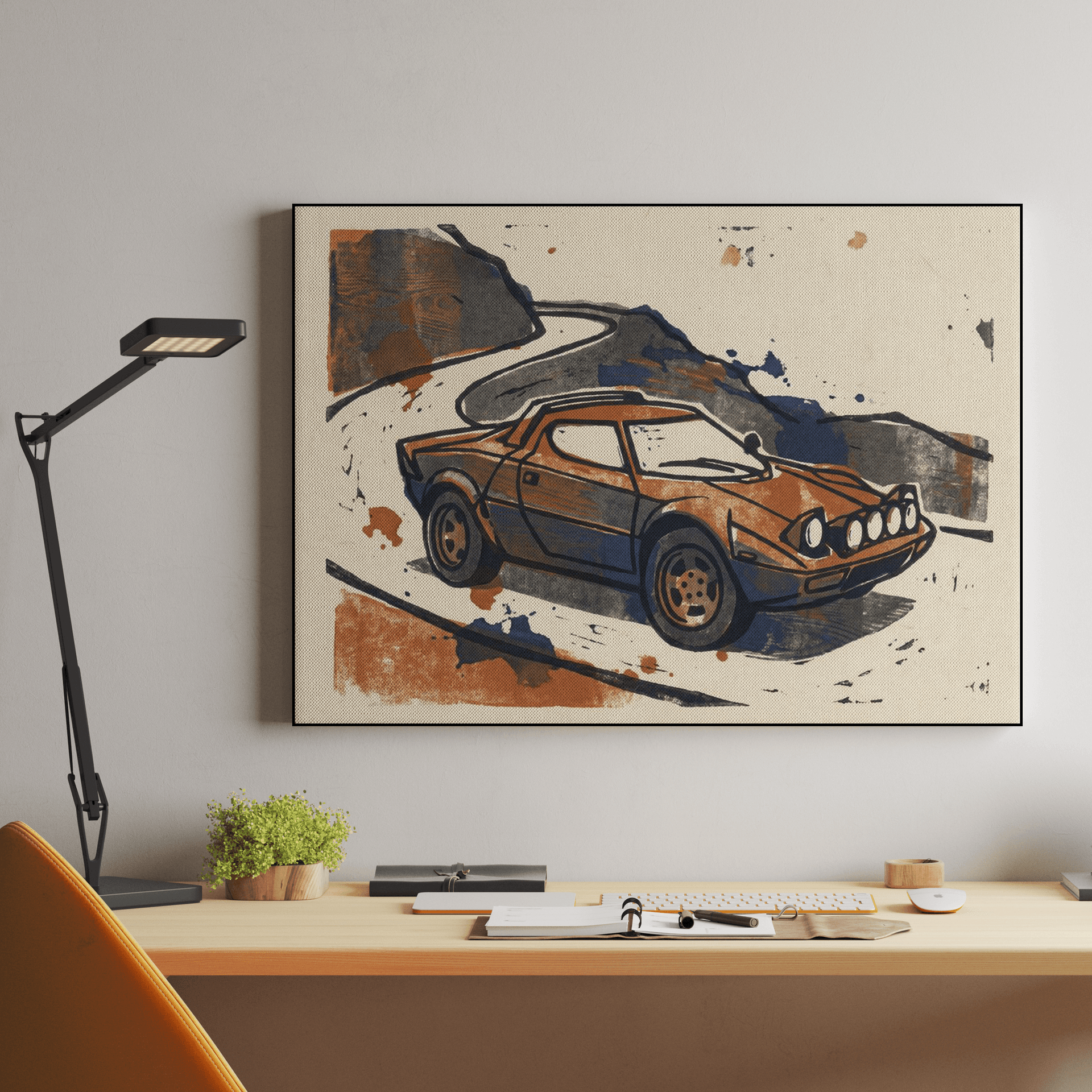Lancia Stratos Mountain Block Print