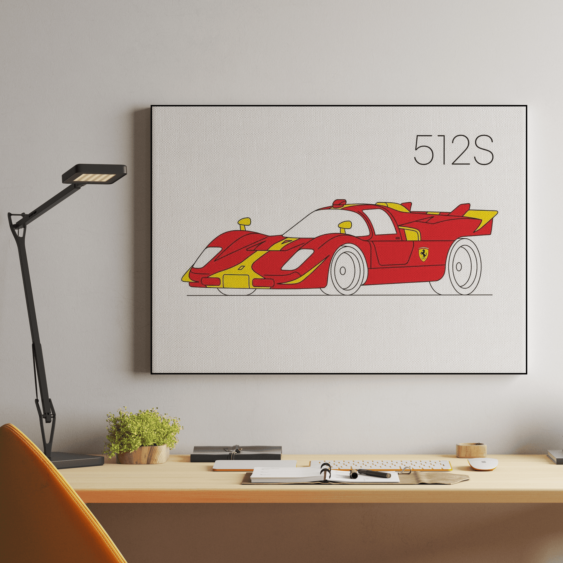 Ferrari 512S Minimalist Line Art