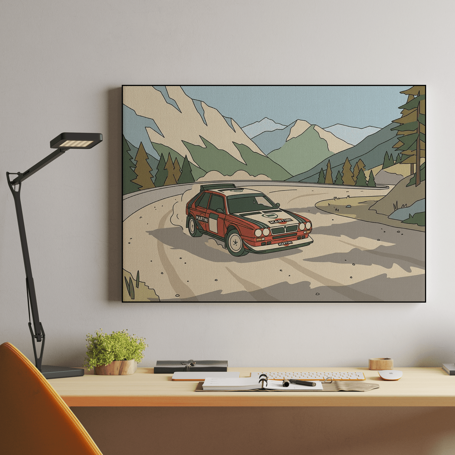 Alpine Slide - Lancia Delta S4 Line Art Poster