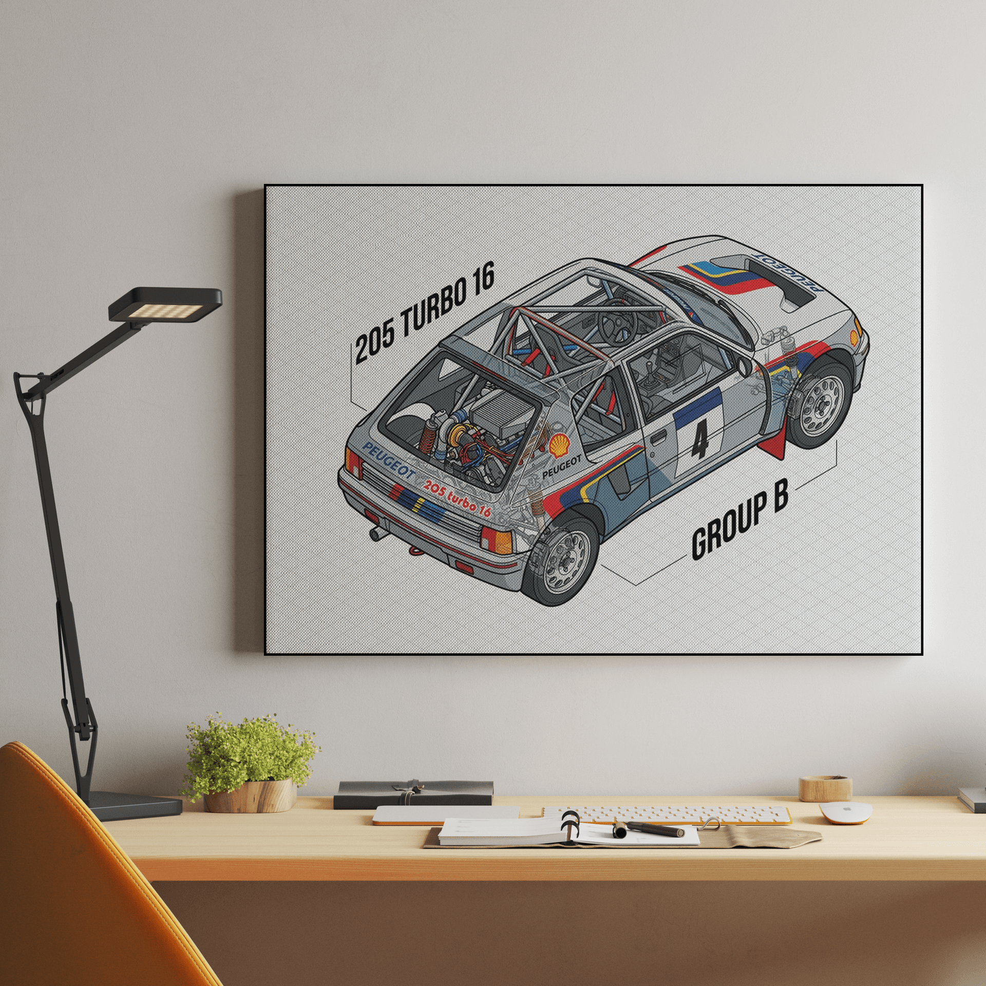 Peugeot 205 T16: Isometric Cutaway Illustration