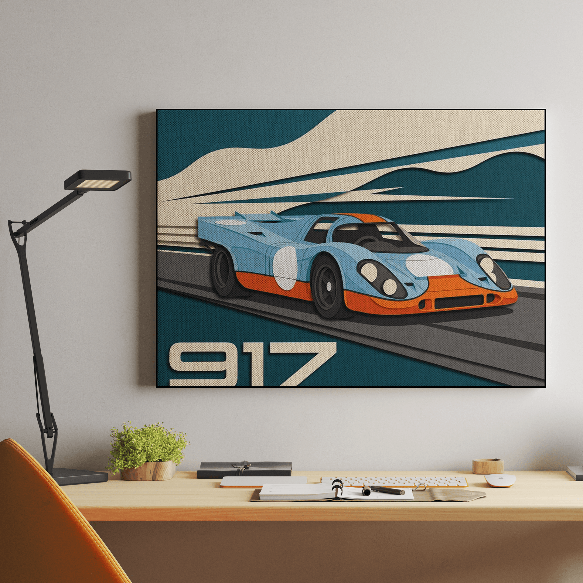 Porsche 917 Gulf Livery Paper Cutout Racer