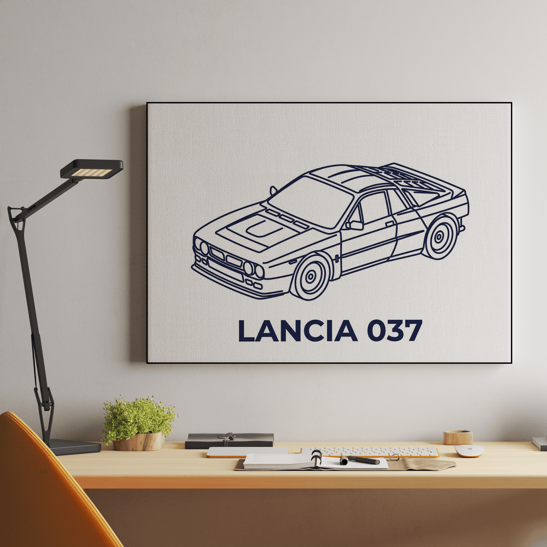 Lancia 037 Minimalist Line Art